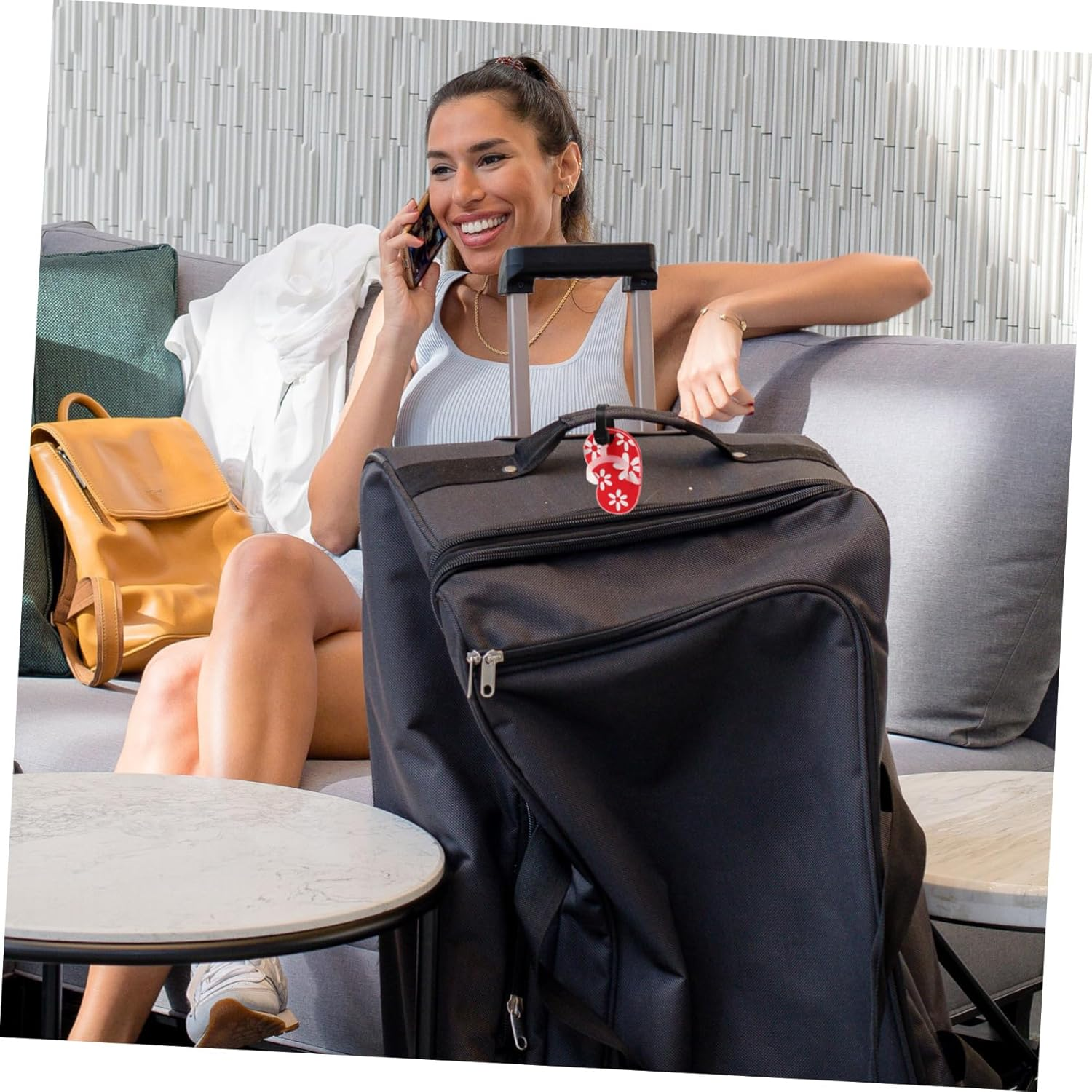 KOMBIUDA Reusable PVC Luggage Tag for Suitcases Compact Travel Identifier Label with Creative Cartoon Design Handbag and Checked Luggage Id Tag for Easy Identification image number 4