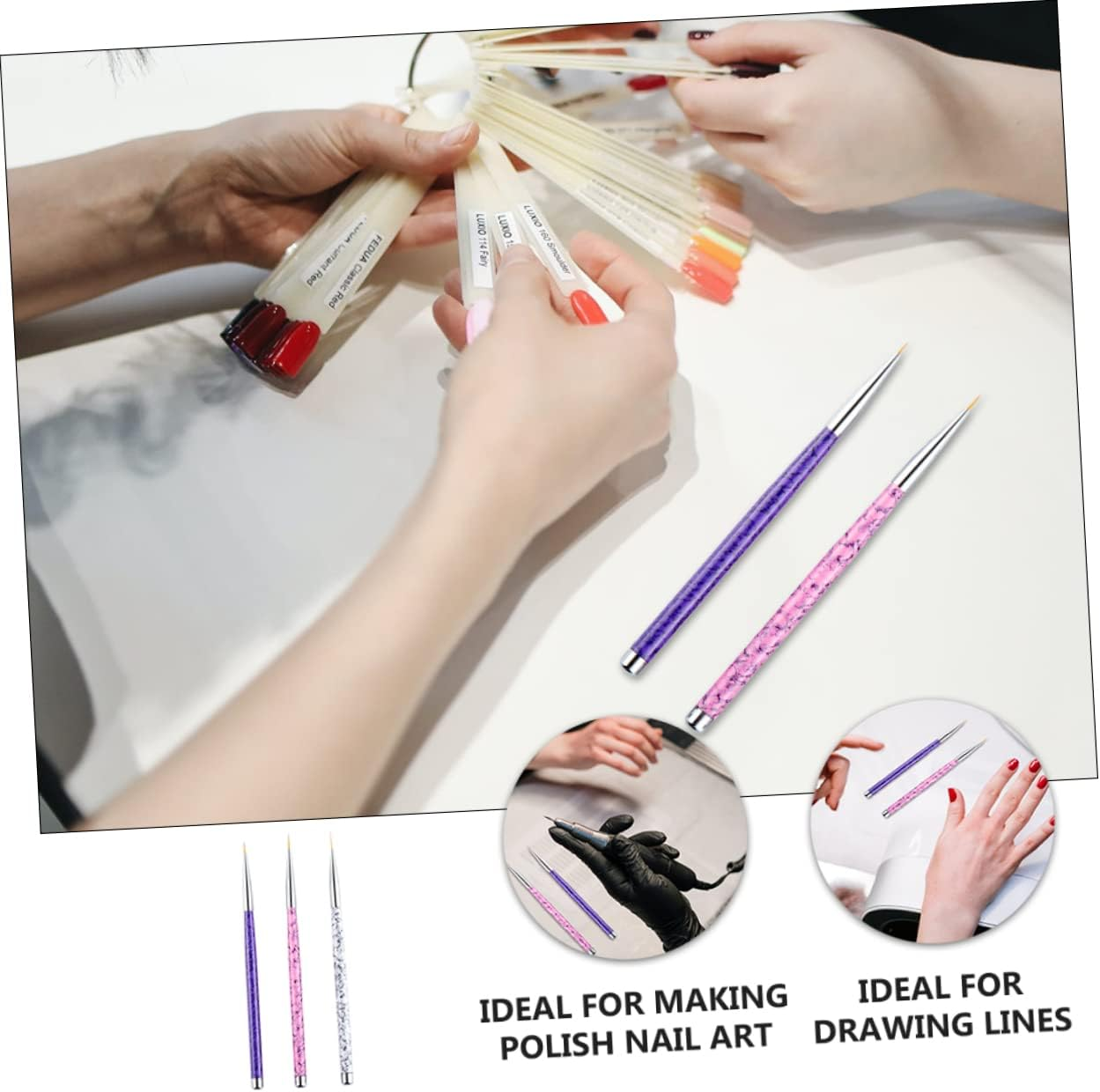 EPIGEIST Liner Clean Art Kit Gel Set Manicure Pen Brush Gel Nail Lamp Thin Supply Cuticle Tool Make Semi Lamp Polish Gel Nail Polish Uv Light Nail Kit Ink Light Builder 3D Ombre Uv Block Nail Brush Sticker Bristle Electric Glue Electric Nail Clipper Sculpture Sculpt Clipper Lead Clip Rhinestone image number 3