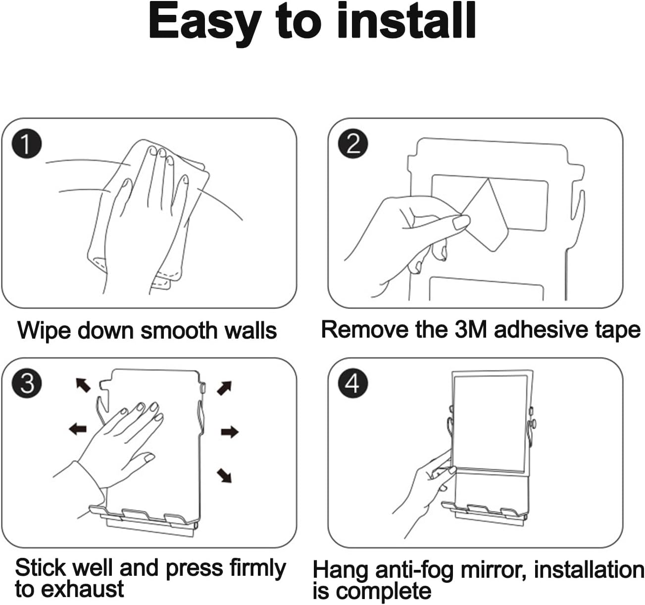 Water-Resistant Shower Fogless Mirror for Men - Double-Sided Magnification, Suction Cup Installation, Bathroom and Vanity Essential, Plastic, No-Drill Solution image number 2
