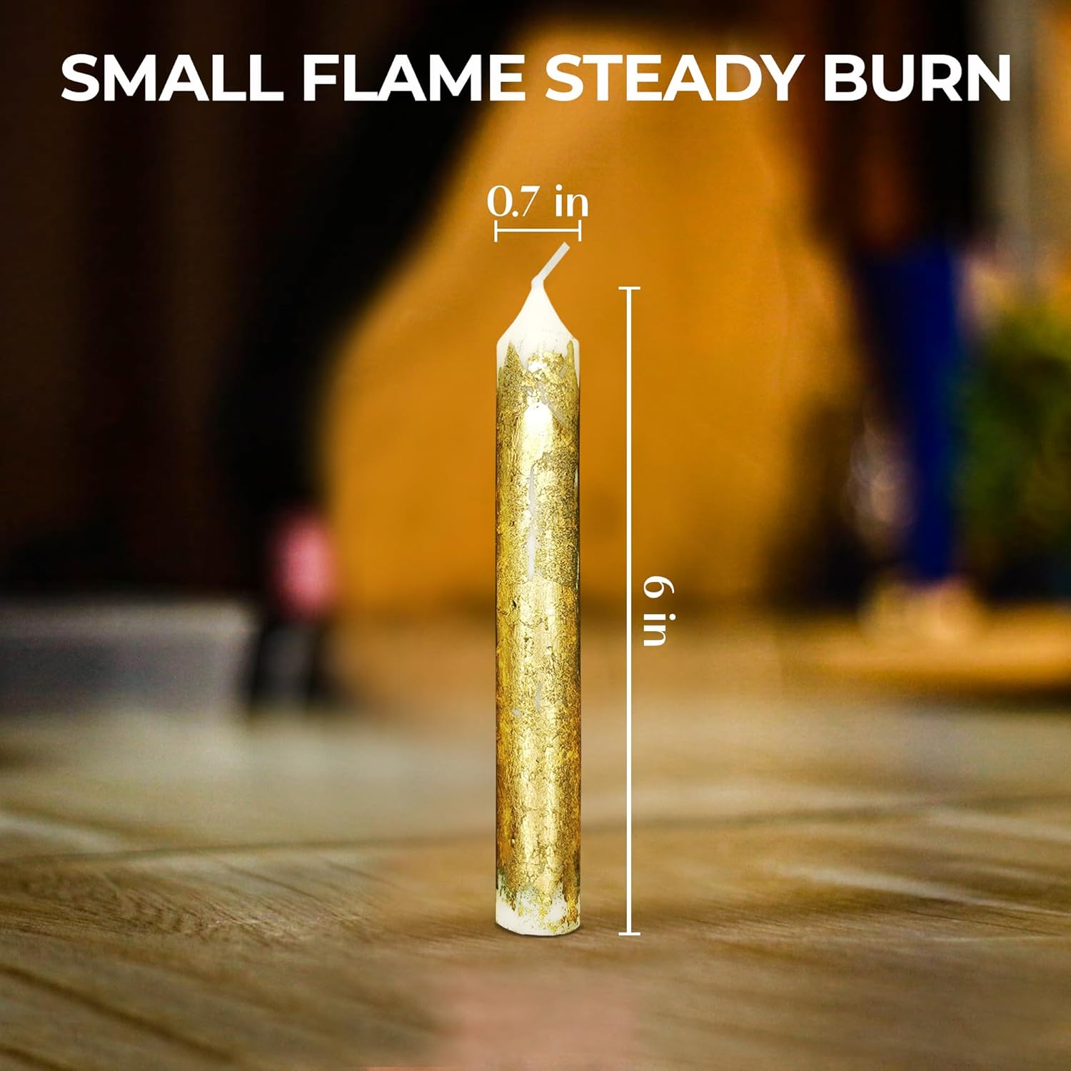 Apexor 6-Piece Scented Candles - 6 Inch Long Dripless Candles for Weddings, Christmas & Home Decor - Each Candle Burn Time 4 Hours (White, Lavender) image number 2