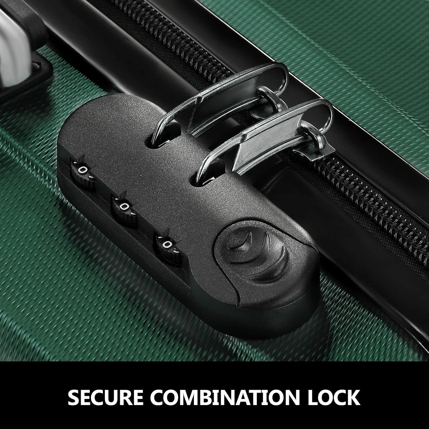 2Pcs Luggage Set Carry on Travel Suitcase with Hard Shell 20Inch Traveller Suitcases & Hand Luggage Vanity Bag Lightweight Green - Pink image number 4