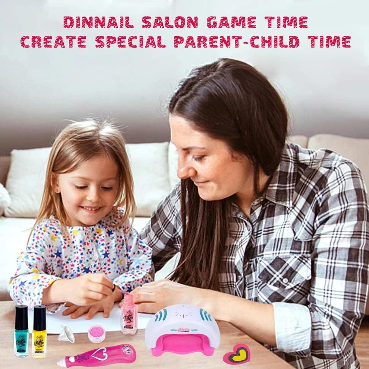 Kid Nail Studio Set Kids Nail Polish Kit Girls Nail Salon Games Manicure Sets for Girl Age 6-12