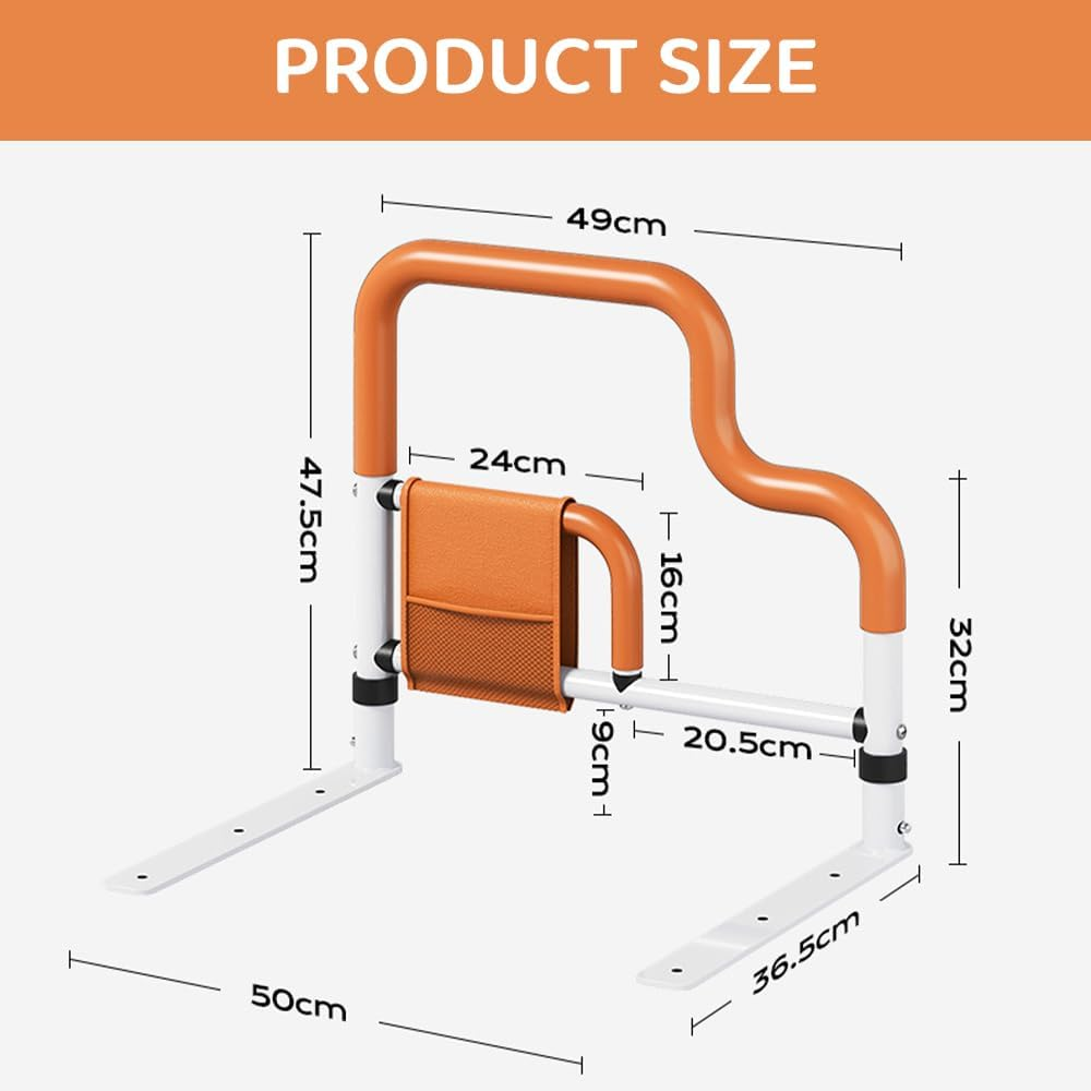 Bed Rails for Elderly &ndash; Bedside Support Rail That Slides under the Mattress for Seniors & Individuals with Limited Mobility, Safety Handrail for Bedroom Assistance image number 1
