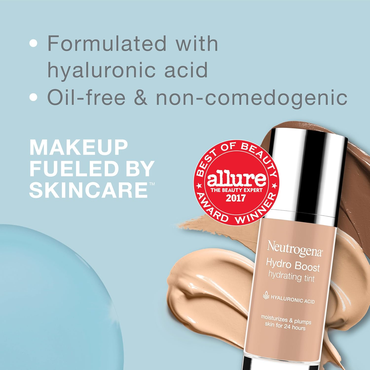 Neutrogena Hydro Boost Hydrating Tint with Hyaluronic Acid, Lightweight Water Gel Formula, Moisturizing, Oil-Free & Non-Comedogenic Liquid Foundation Makeup, 115 Cocoa Color 1.0 Fl. Oz image number 5