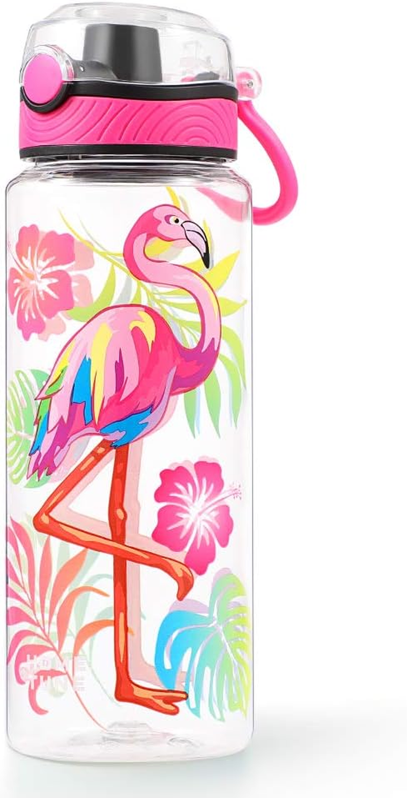 Home Tune 23Oz Kids Water Bottle for School Boys, BPA FREE Tritan, Leak Proof Flip Top Lid, Easy Clean, Carry Handle - Dinosaur