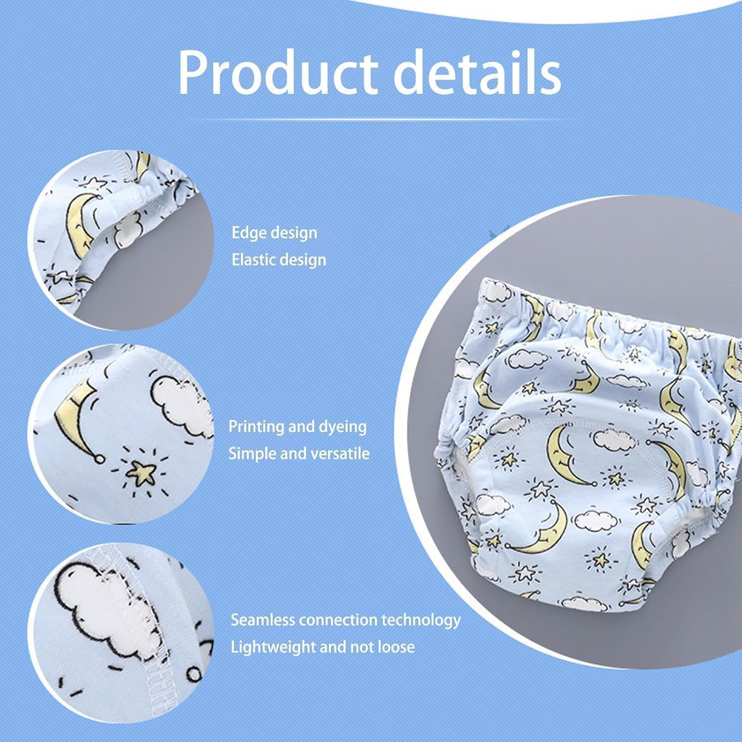 Potty Training Pants for Boys and Girls, 100% Cotton Reusable Toddler Underwear, Soft Absorbent Leak-Proof Pee Pants, Washable Potty Training Underpants for Toddlers (D, Small) image number 6