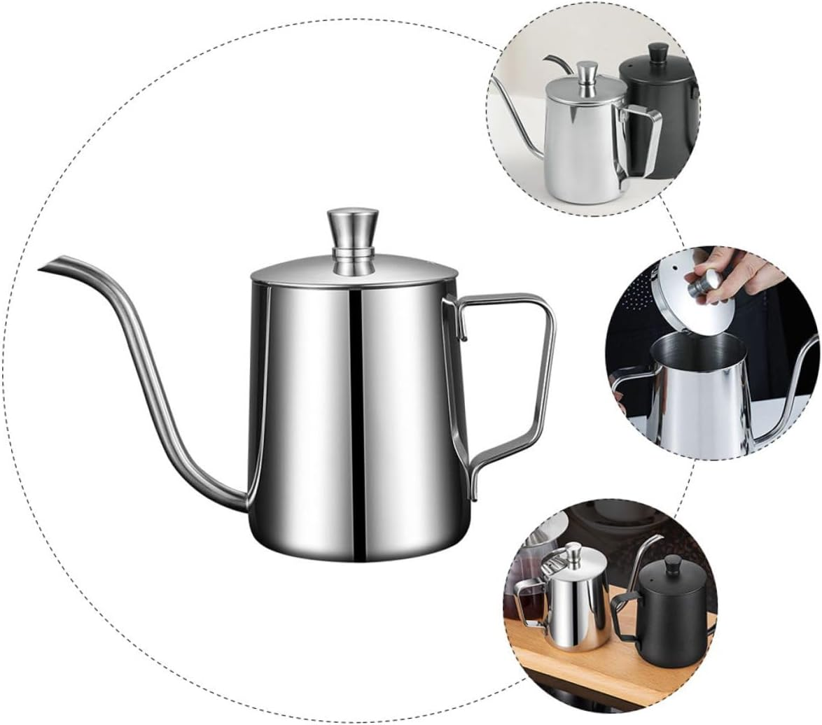 TOPPERFUN Stainless Steel Mini Kettle with Lid High Temperature Resistant Coffee and Tea Pot for Kitchen Office Cafe Ergonomic Handle Anti-Scald Breathable Cover Easy to Clean image number 5