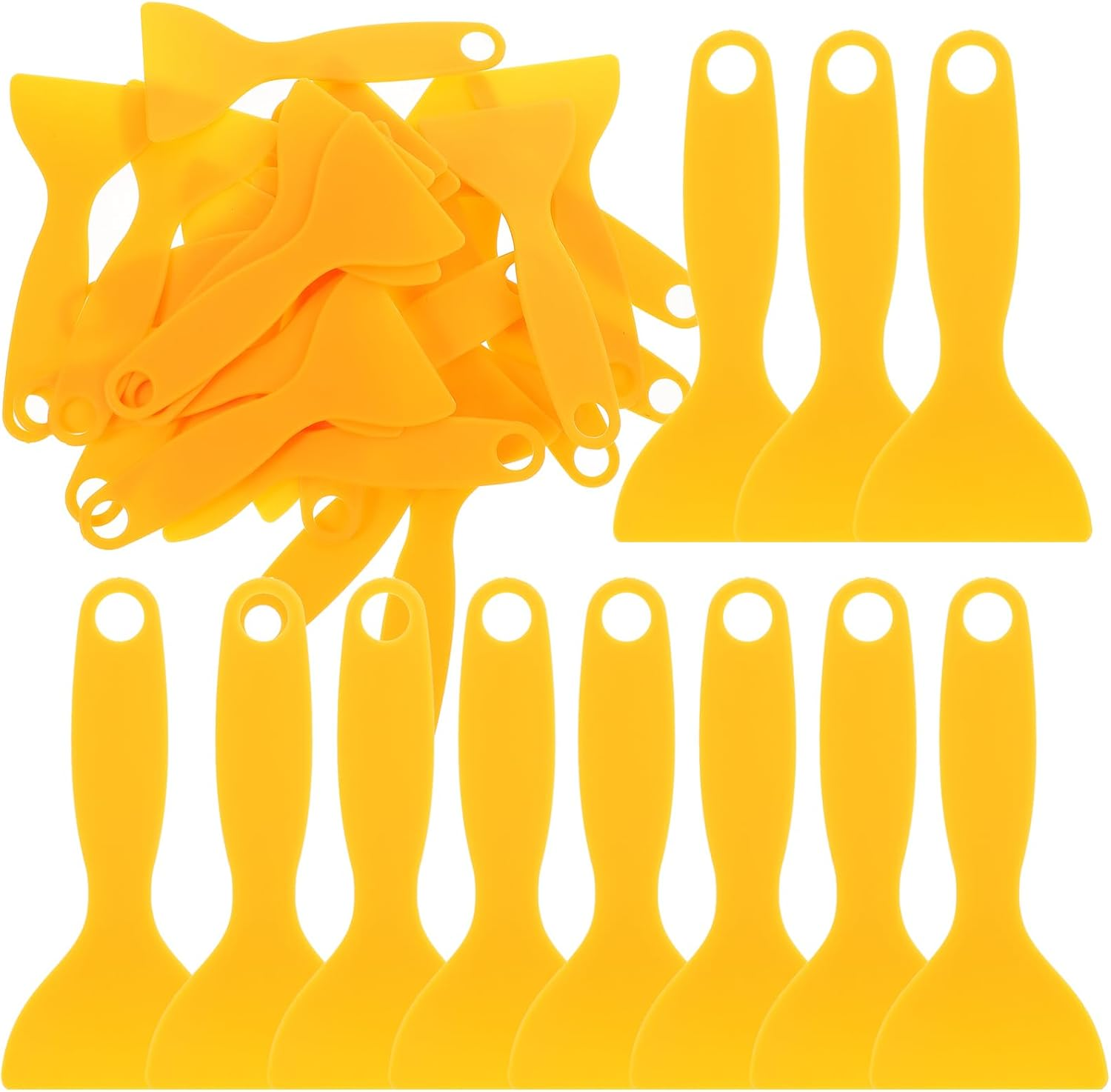 MUCKLILY Plastic Scraper and Putty Knife Set - Multi-Use Resin Scraper Tool for 3D Printing and Paint Work Handy Window Cleaning and Car Decal Removal Kit 25Pcs Yellow image number 3