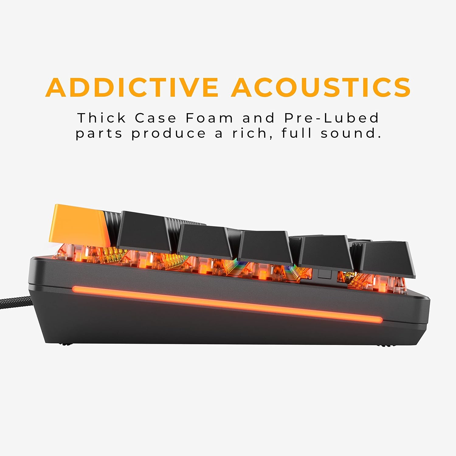 Glorious Gaming Keyboard - GMMK 2 - TKL Hot Swappable Mechanical Keyboard, Red Switches, Wired Keyboard Gaming, Compact - Full Size Keyboard (Black RGB Keyboard)