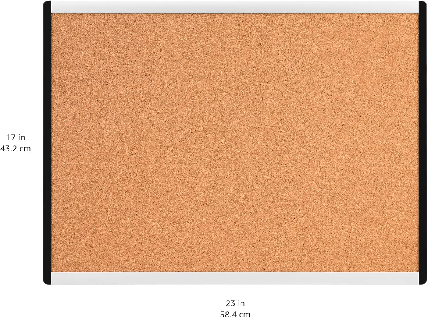 Amazon Basics Rectangular Cork Board with Aluminum/Plastic Frame and Mounting Tabs, 58.42 X 43.18 CM, Brown image number 5