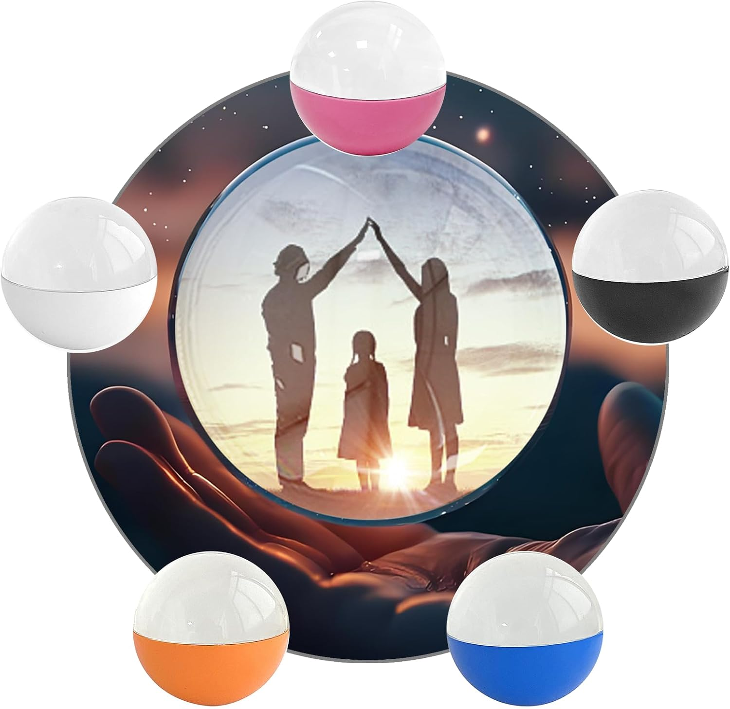 3D Memory Orb Ball Video Player - Upload Videos & Photos, 70Mm Crystal Sphere with 3D Effect, Rechargeable Digital Display for Anniversary, Birthday Gift (White)