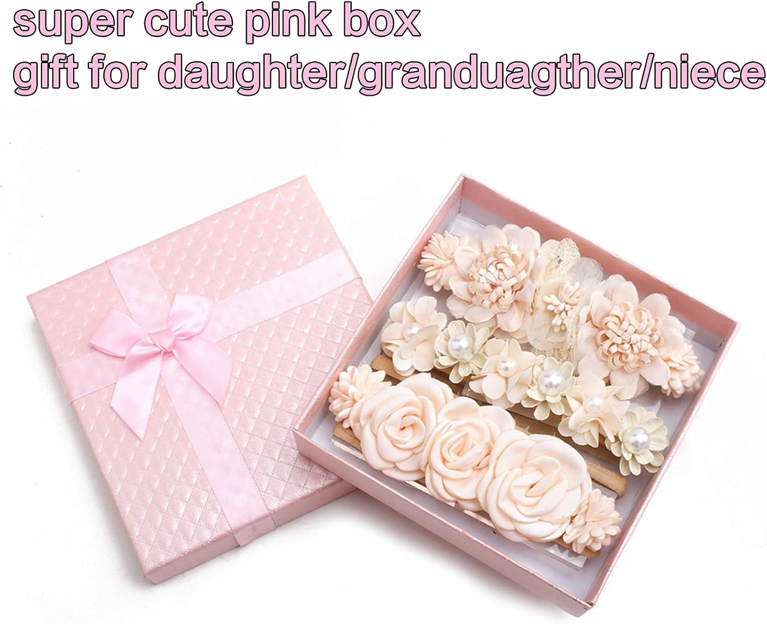 Bfnaagirl Baby Girl Headbands Nylon Flower Elastic Hairbands 3Pcs Hair Accessories Gift for Newborn Infant Toddlers (19A#) image number 6