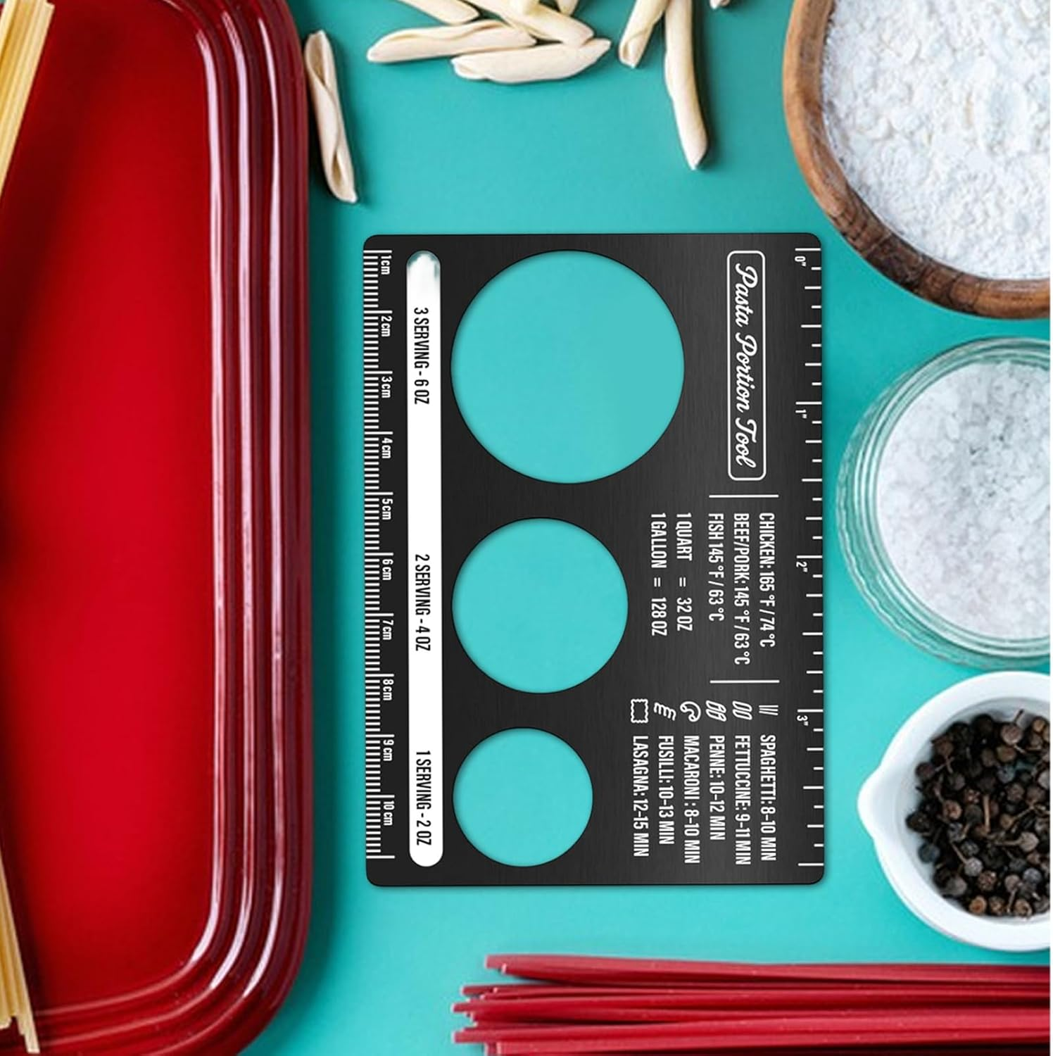 Gungtj Pasta Measuring Tool | Kitchen Noodle Measure Ruler,Pasta Portion Measure Tool - for Meal Prep Restaurant Home Travel Farmhouse Cafe Cooking