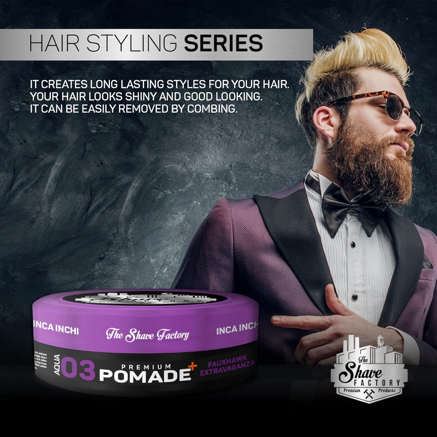 The Shave Factory 03 Fauxhawk Extravaganza Premium Pomade with Inca Inchi 150 Ml image number 3