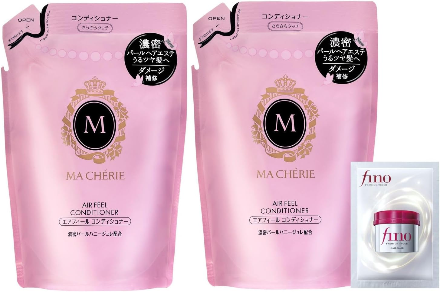 Machinery Air Feel Conditioner EX Refill 12.8 Fl Oz (380 Ml) X 2 Packs + Bonus (Smooth Smooth) Damage Repair Gloss Refill image number 3