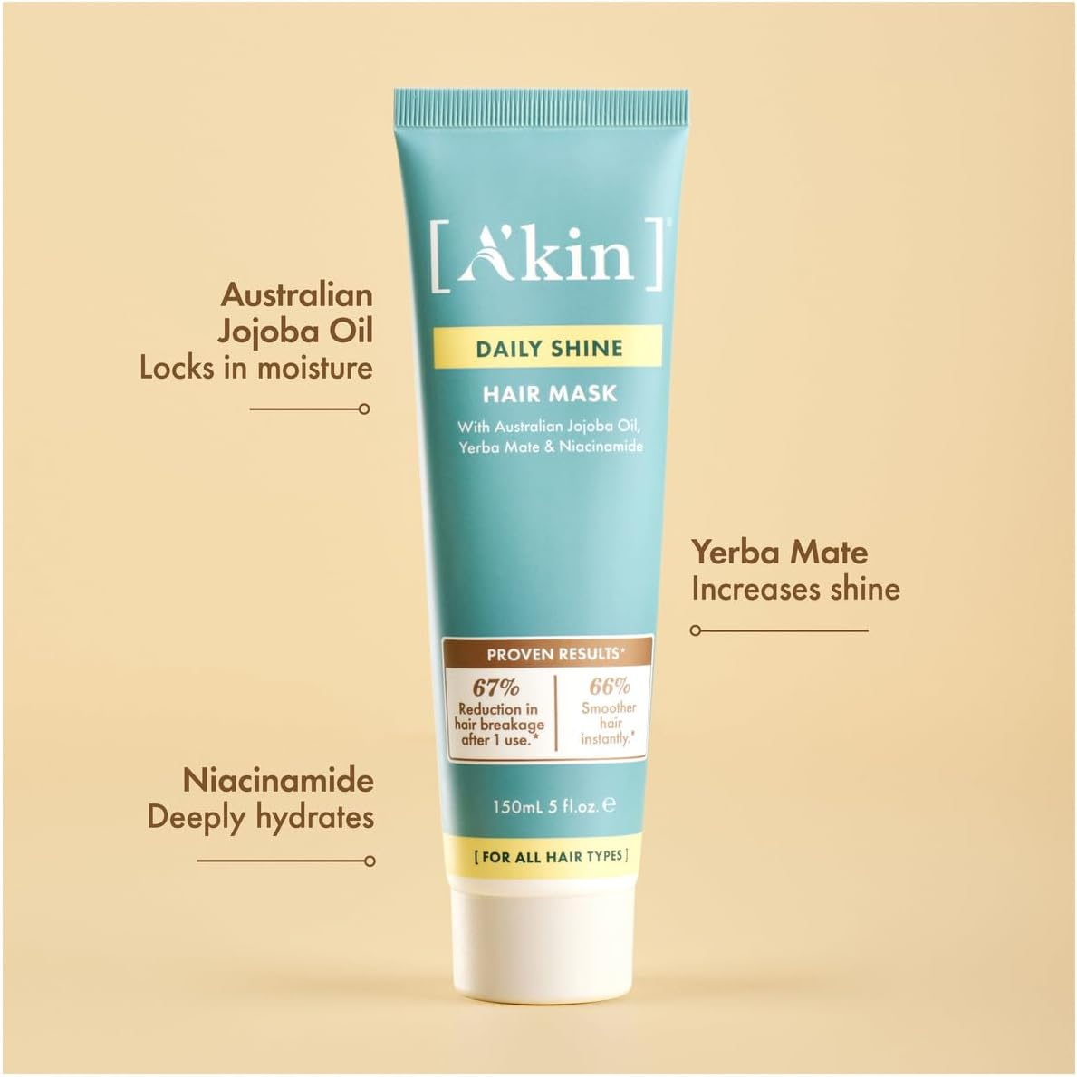 A&rsquo;Kin Daily Shine Hair Mask 150Ml image number 1