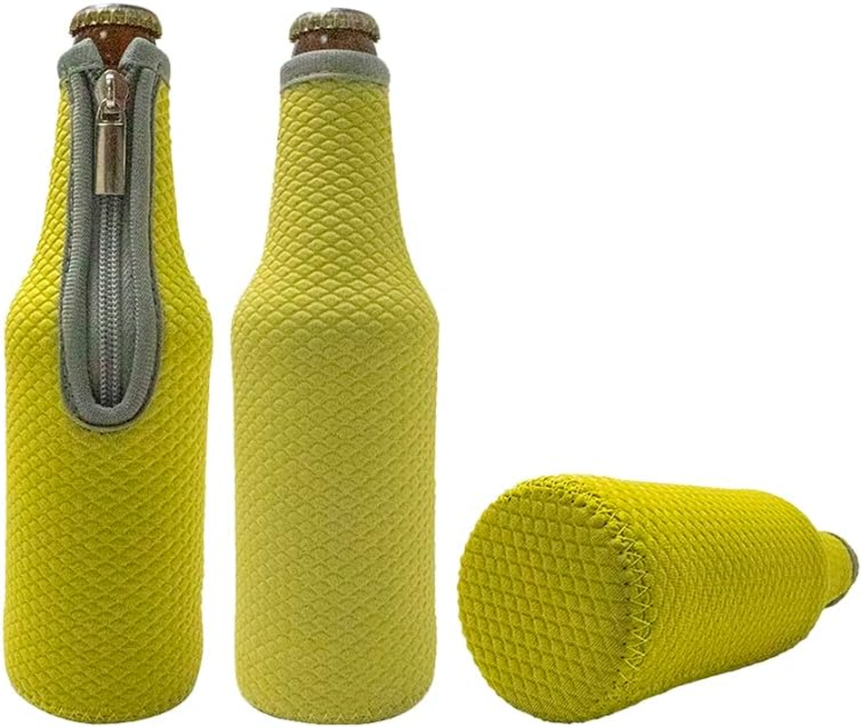 4 Pack - Insulated Neoprene Bottle Zip-Up Sleeve Covers Drink Coolies Coolers for Beer Alcopops - by Lifeswonderful image number 6