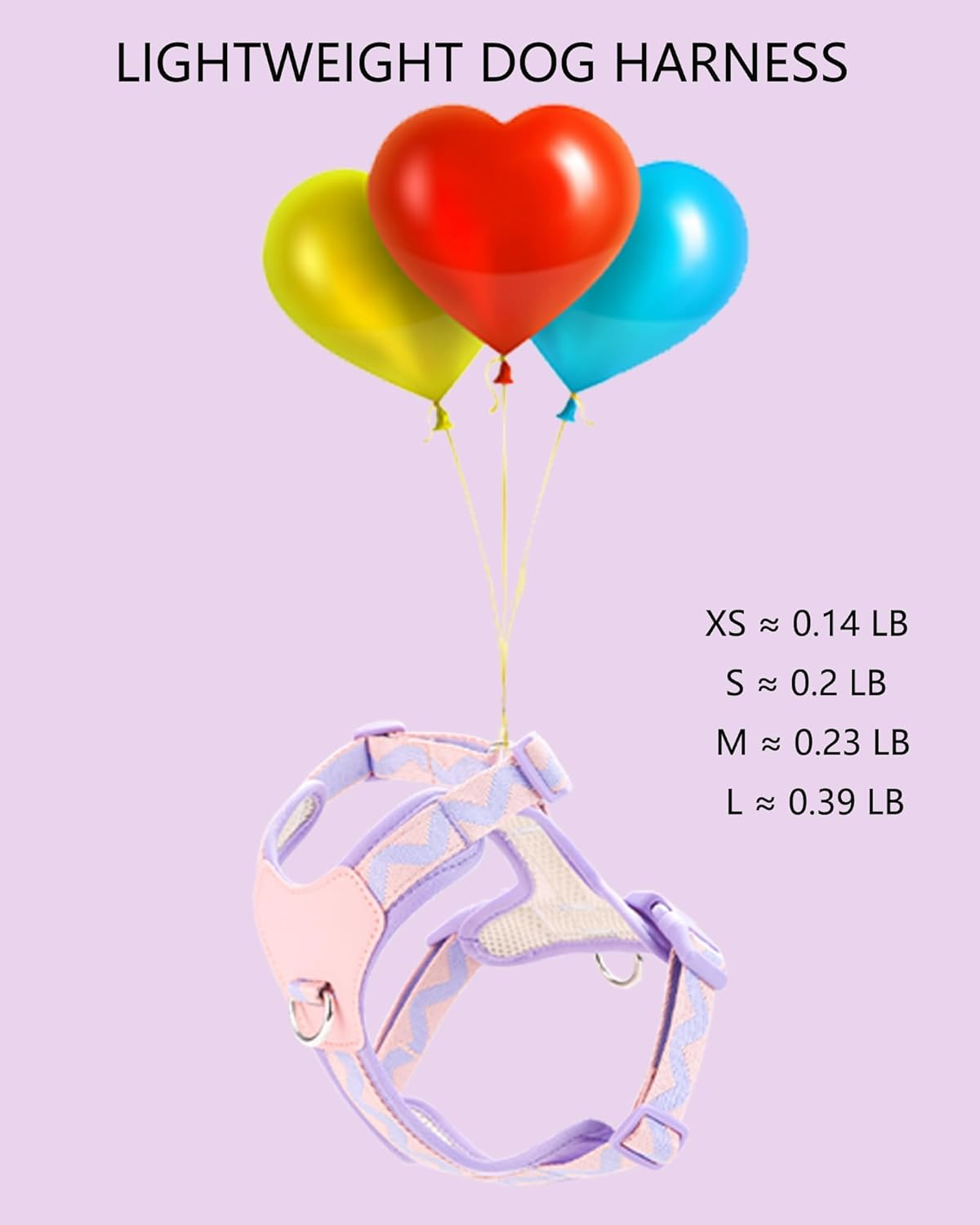 Purple Xs No Pull Dog Harness with 2 Leash Clips, Easy Walk Pet Harness Small Sized Dog, Adjustable Dog Vest Harness (Purple, XS) - Purple image number 3