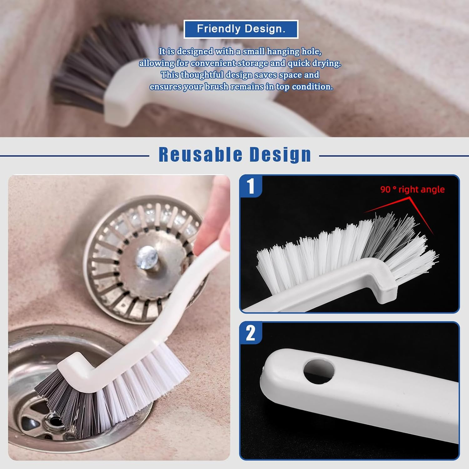 Glarks 20Pcs 3 Styles Crevice Cleaning Brush Set, Hard Bristle Cleaning Supplies, Multifunctional Hard Bristle Gap Cleaning Brush Tools, Gap Cleaning Brush for Groove Window Tracks Bathroom Kitchen image number 1