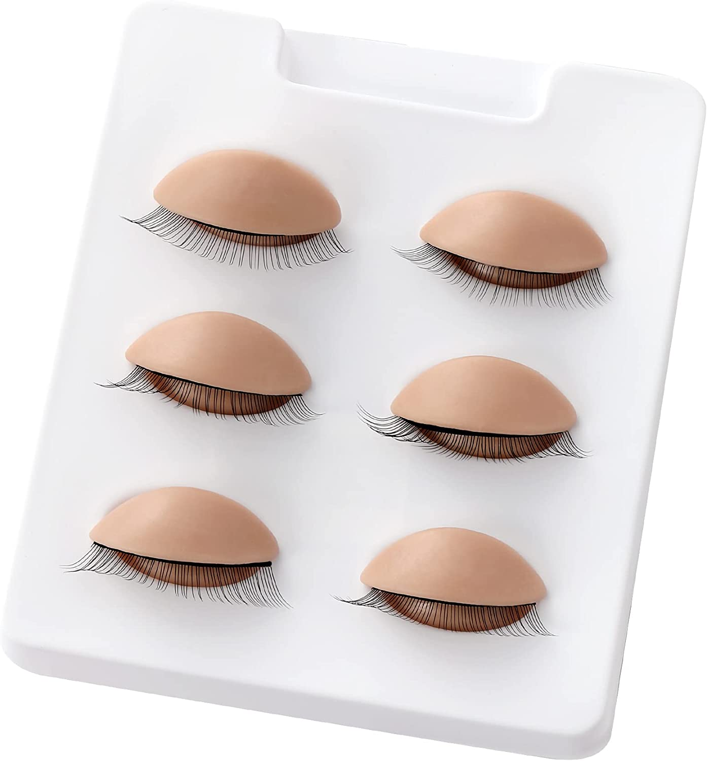 Beauty7 1 Box 3 Pairs Replacement Eyelids for Mannequin Head, Silicone Rubber Removable Realistic Eyelids for Eyelash Training Practice Makeup Extension image number 1