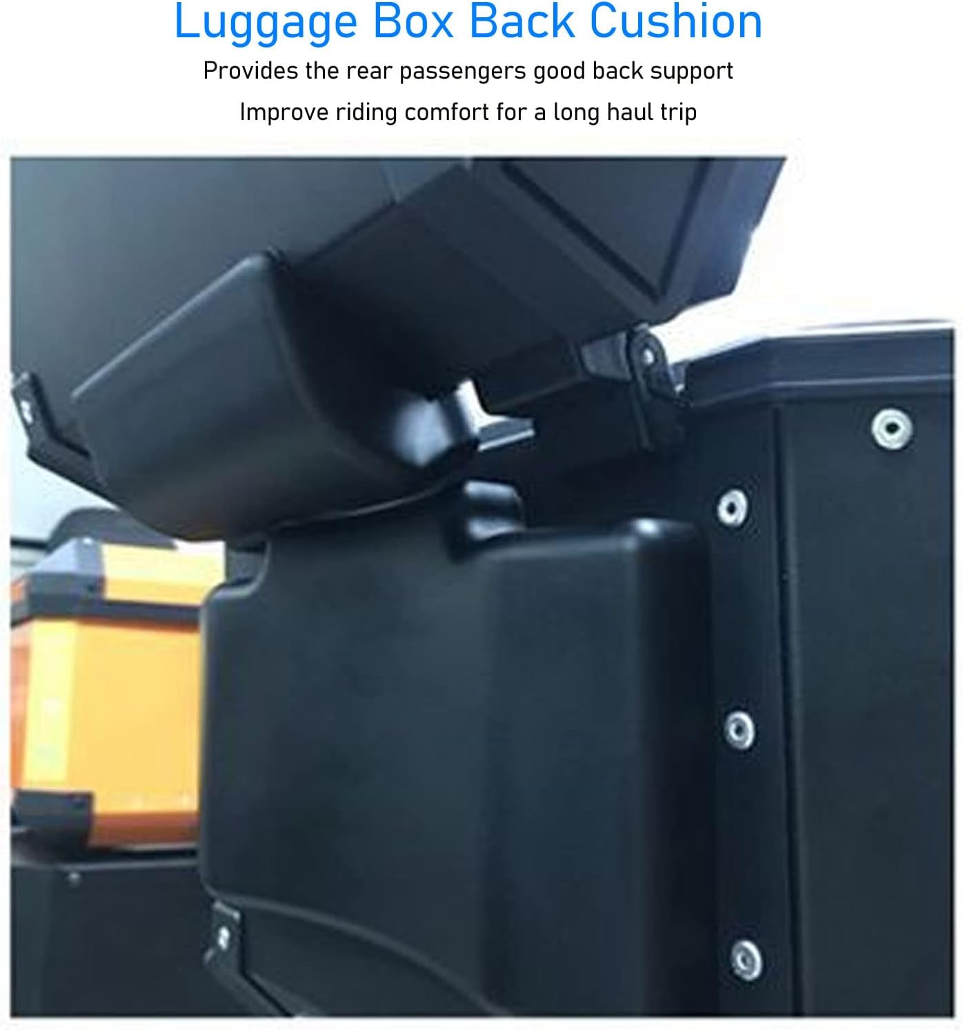 Motorcycle Luggage Box Back Cushion, PU Leather 3Cm Thickness Tail Box Passenger Backrest Support Damping Pad, Rear Top Case Box Cushion Backrest Pad,Motorbike Damping Accessories image number 3