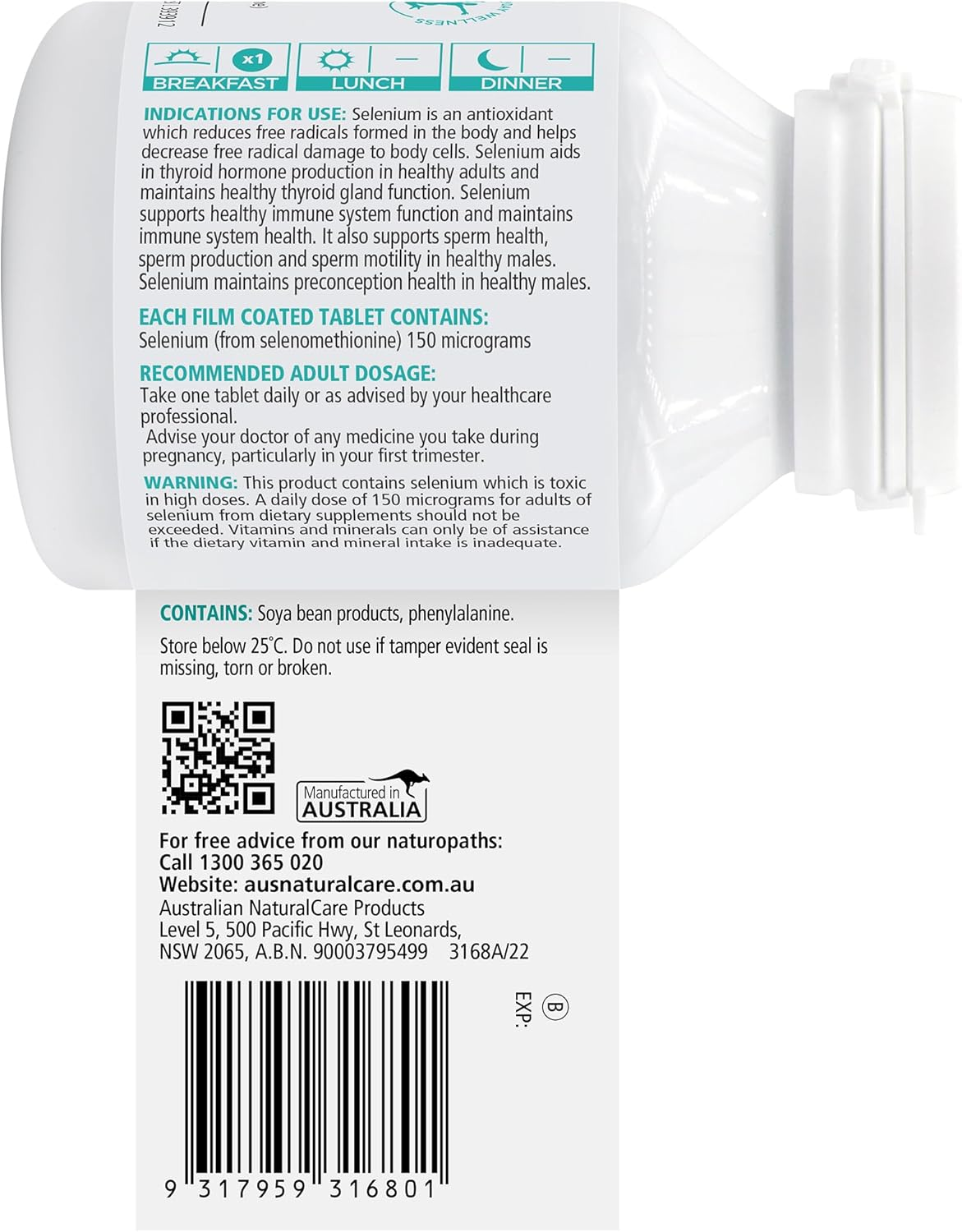 Australian Naturalcare - Everyday Health - 150Mcg Selenium Tablets (90 Count)