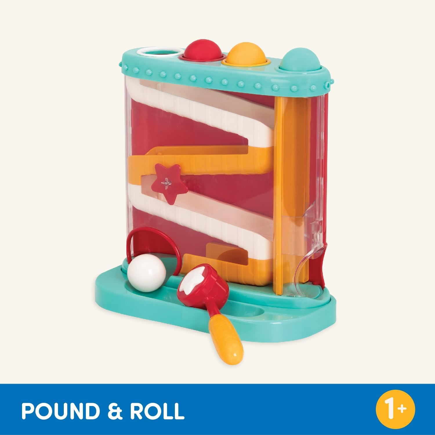 Battat &ndash; Pound-A-Ball Toy &ndash; Ball Maze &ndash; Hammer & Ball Puzzle for Babies &ndash; Fine Motor Skill Toy &ndash; 12 Months + &ndash; Pound & Roll image number 4