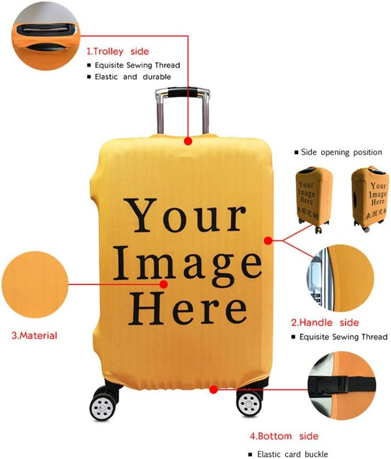 Travel Luggage Cover Suitcase Protector Elastic, Morbuy Stretch Fabric Spandex Suitcase Trolley Print Elasticated Stretch Dustproof Baggage Protection (Color Rose,S) image number 2