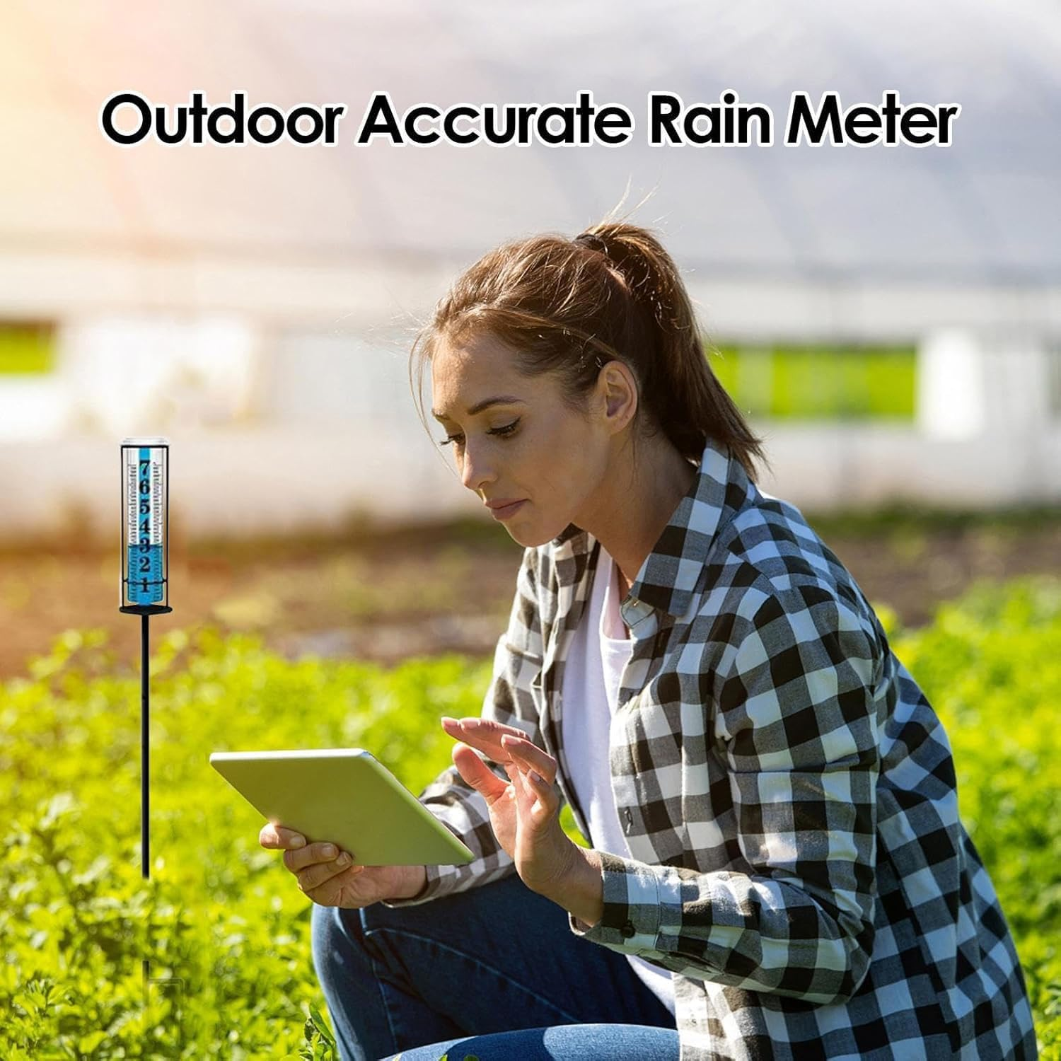 Upgraded Freeze-Proof Rain Gauge Outdoor &ndash; Heavy-Duty Cast Iron Frame, Thickened Transparent Tube, Detachable & Adjustable for Lawn, Garden, Yard &ndash; Accurate Water Rain Meter ﻿ image number 4