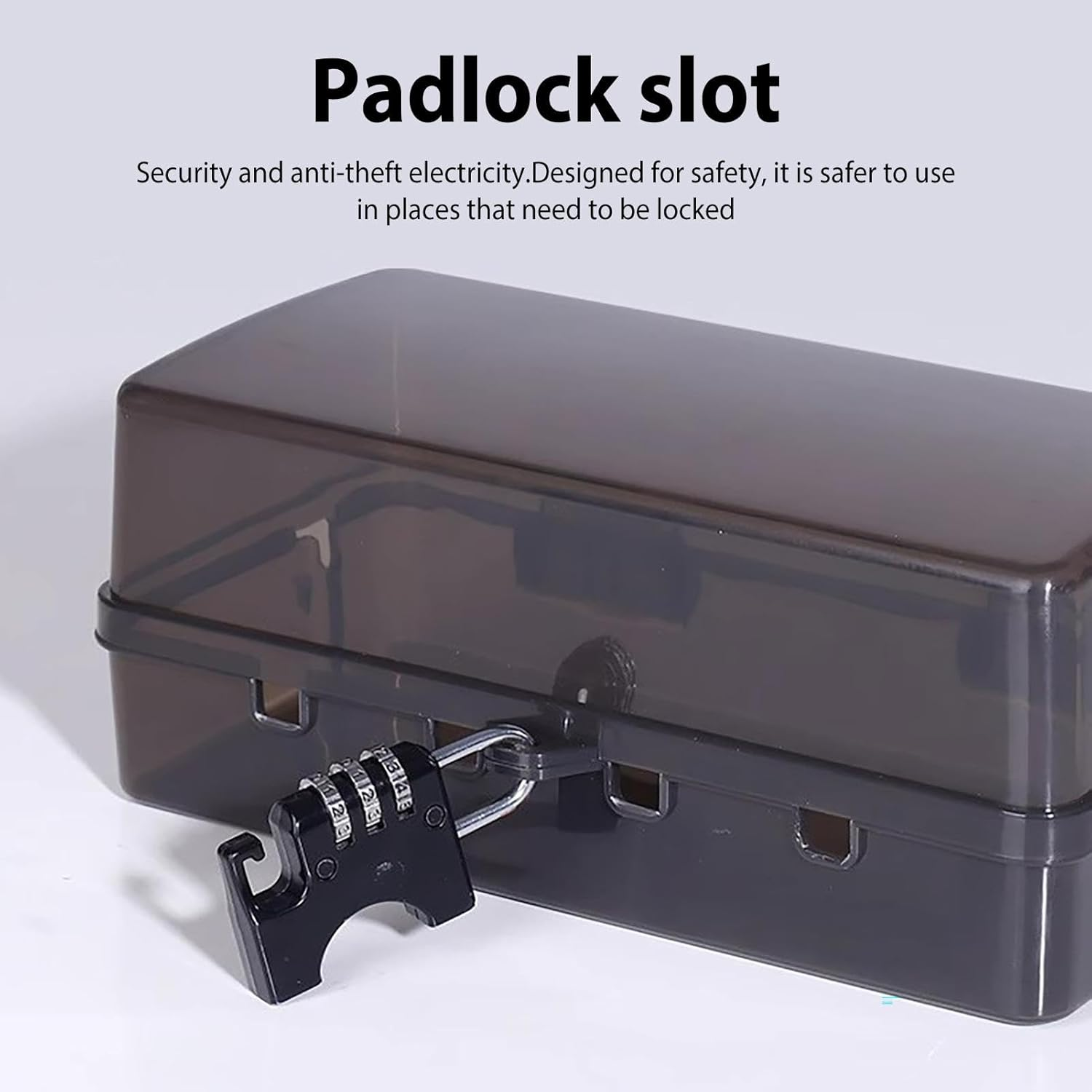 Generic Waterproof Cable Box Cover, 6 Outlet Holes Waterproof Electrical Box Cover, Lockable Outdoor Socket Box Rainproof Large Space for Socket Assistant, XV2S0LBRRQD5THD07 - White image number 3