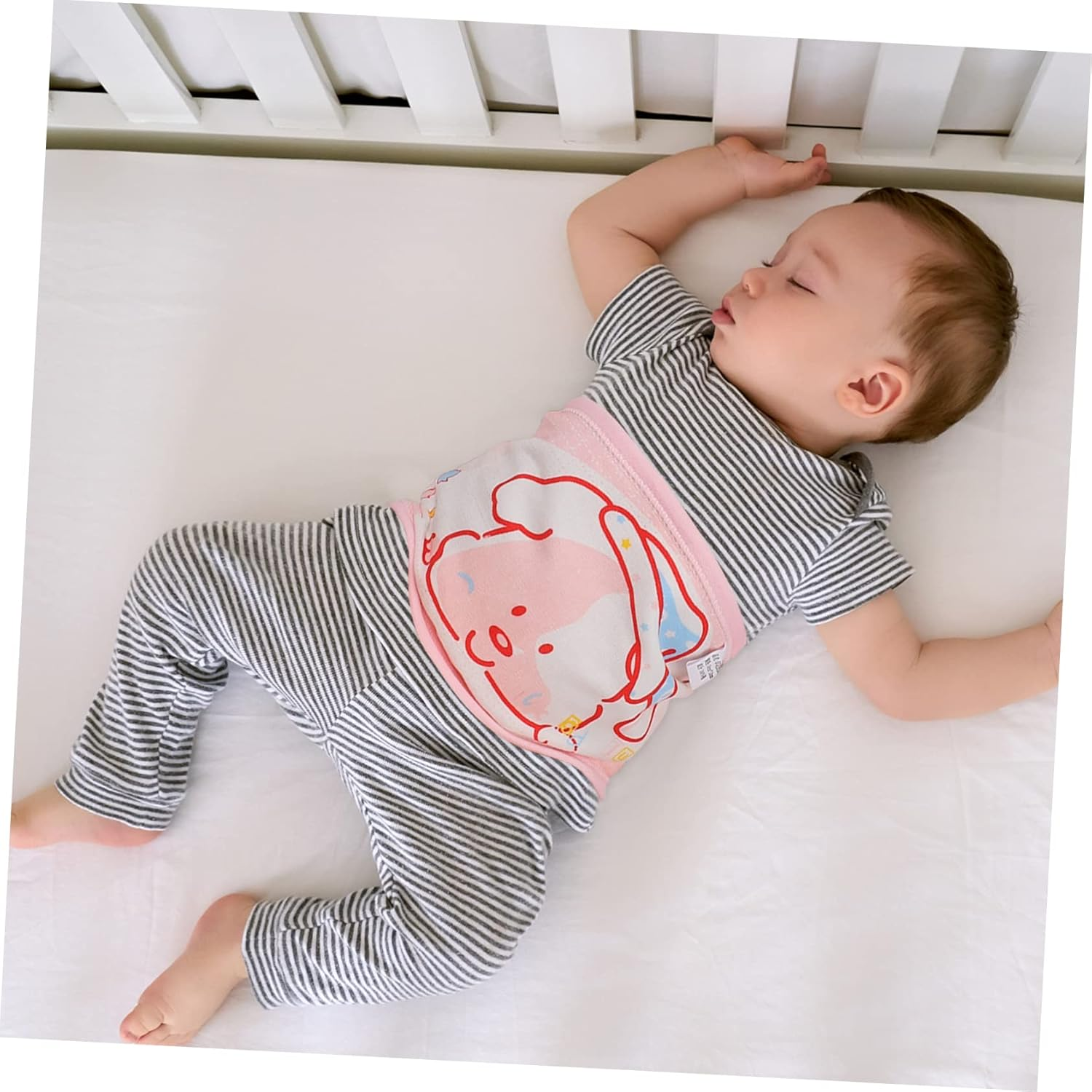 2Pcs Belly Band Umbilical Cord Protection Newborn Belly Band Cotton Bellyband Swaddle Wrap Postpartum Elastic Use image number 4