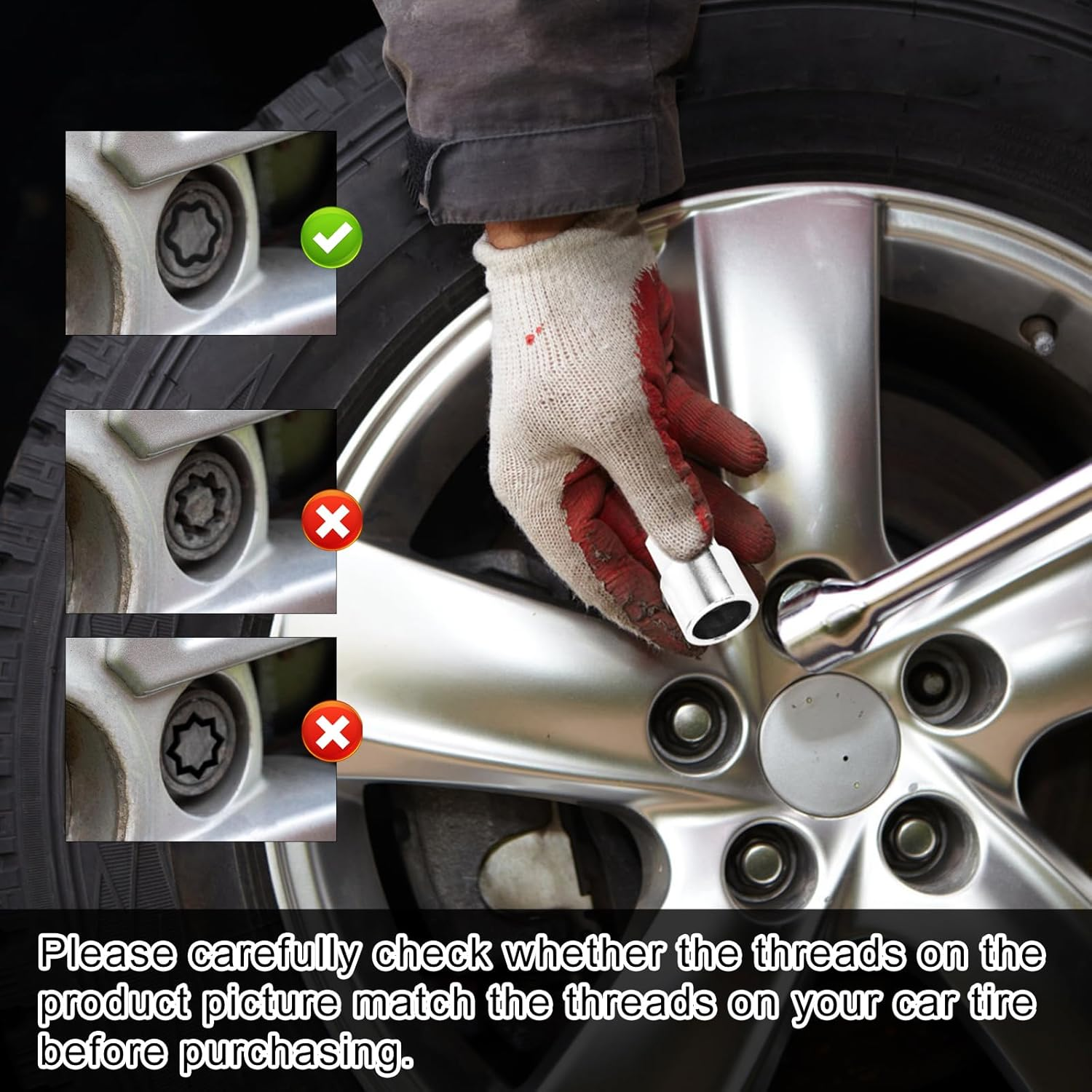 D-Wheel Locking Nut Removal Tool, Premium Durable Locking Wheel Nut Socket Adapter Practical Accessories for Dismantling & Installing