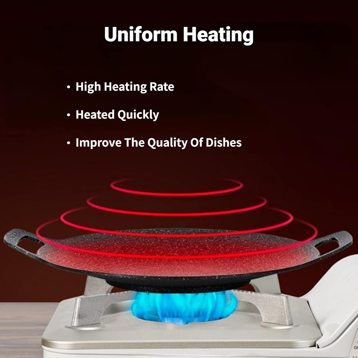 Arsor Korean Style BBQ Grill Pan, Iron Nonstick Barbecue Plate Smokeless round Griddle with Storage Bag Easy to Clean Barbecue Stovetop Plate for Home Camping Indoor Outdoor Grilling(41Cm) image number 5