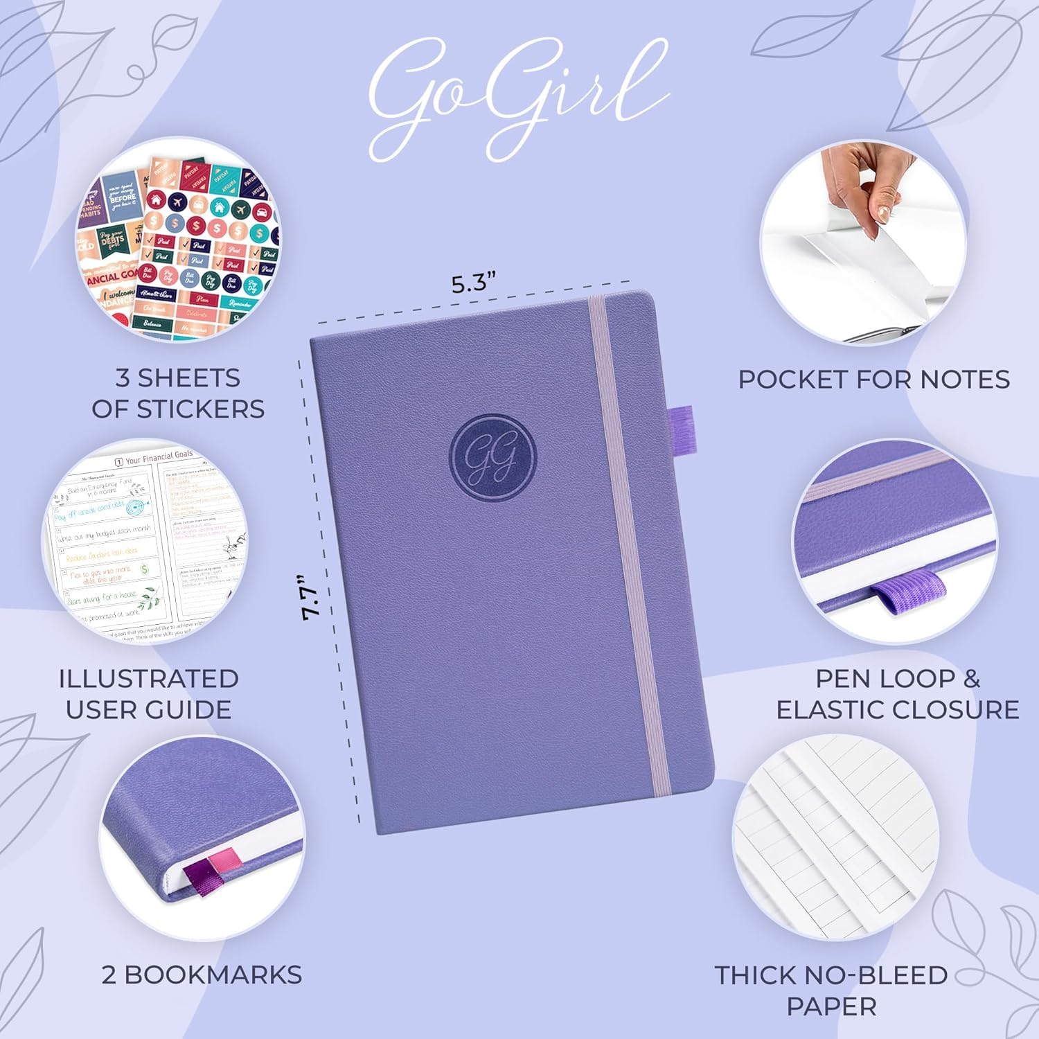 Gogirl Budget Planner - Monthly Financial Planner Organizer Budget Book. Expense Tracker Notebook Journal to Control Your Money. Undated - Start Any Time, 5.3" X 7.7", Lasts 1 Year Compact (5.3" X 7.7") - Smaller than A5 Lavender image number 2