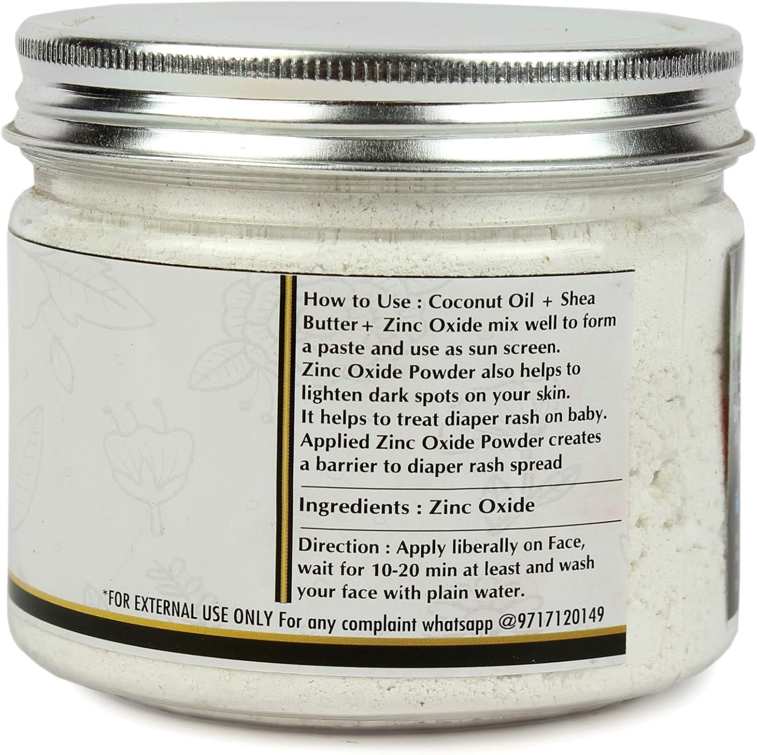 Online Quality Store 100% Organic Zinc Oxide (Face Pack, Skin Care)_150G - Natural Zinc Oxide Powder - Naturally Occurring, Pure & Uncoated, Perfect for DIY Sunscreens Powder image number 1