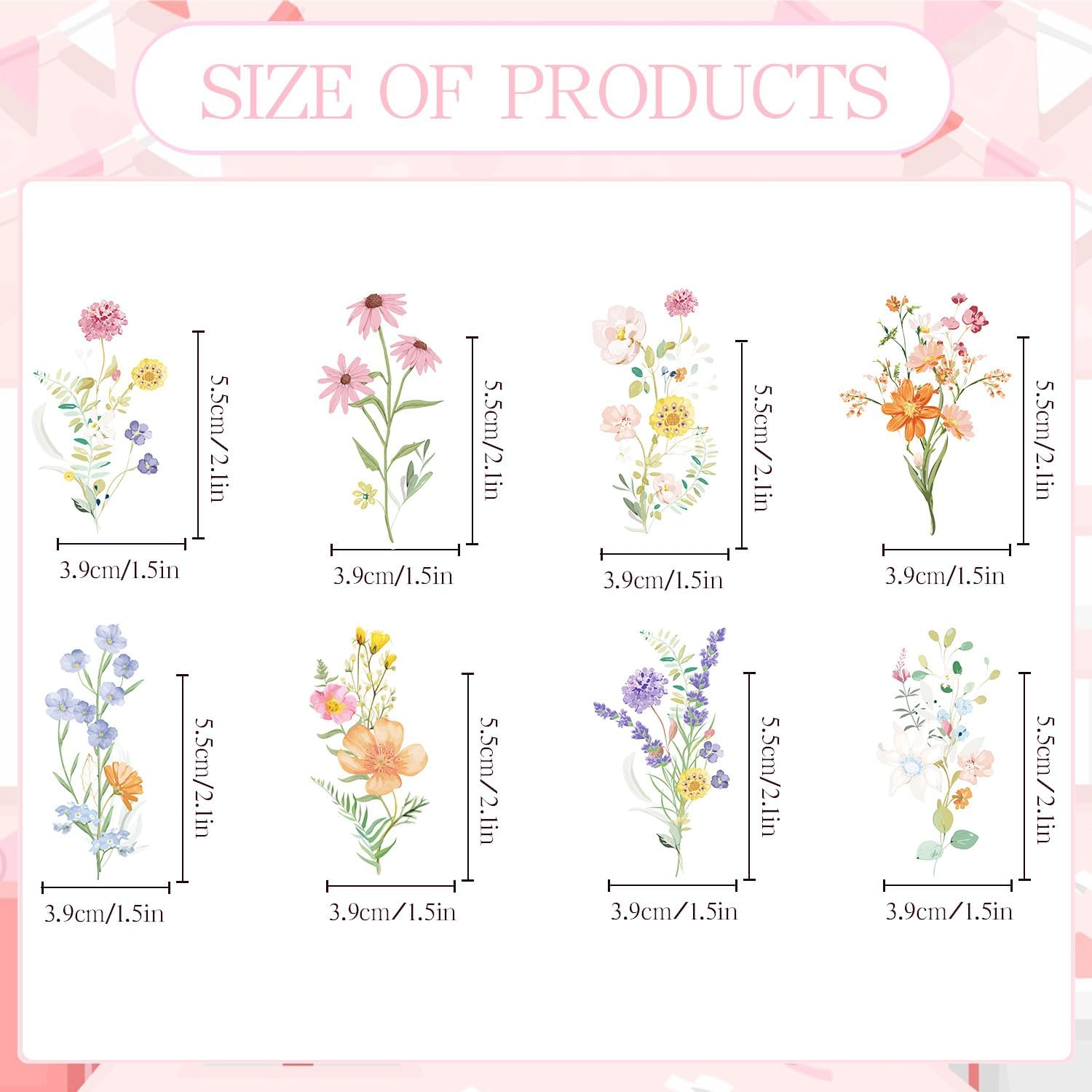 Rngmsi Wildflower Birthday Party Decorations - 40PCS Floral Cupcake Toppers Baby in Bloom Baby Shower Cake Decorations Wildflower Baby Shower Decorations Flower Birthday Cupcake Toppers Girls image number 5