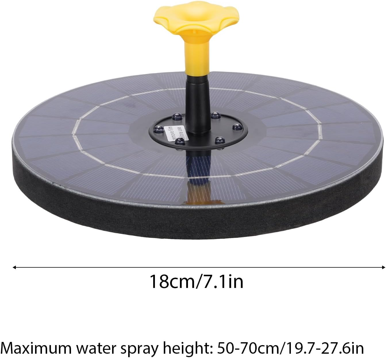 Bird Bath Fountains Solar Power Color LED Lights 6 Nozzles 3 Rods Garden Pond Pool (Black)