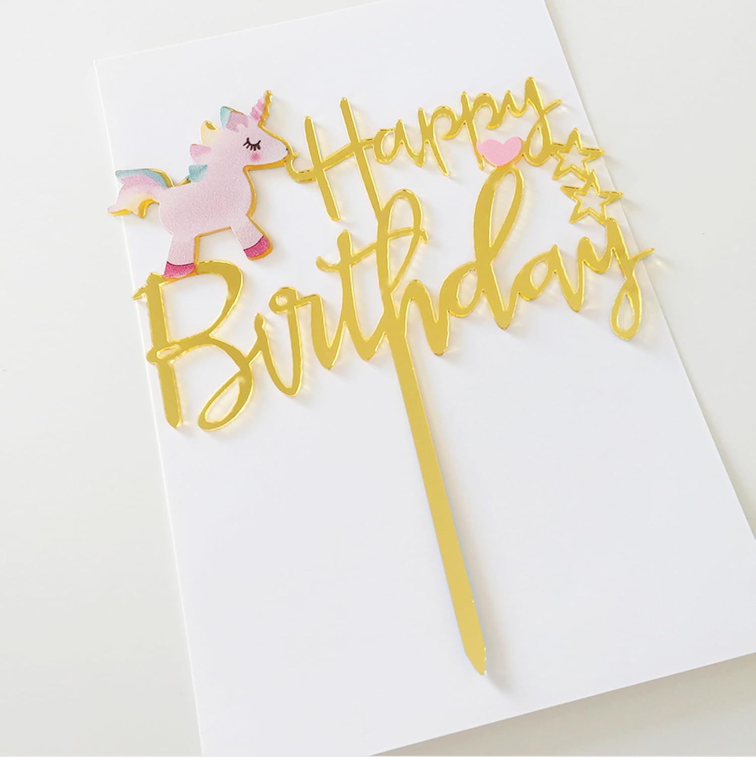 Happy Birthday Cake Topper, Happy Birthday Cake Bunting Decor,Birthday Party Decoration Supplies，Photo Booth Props (Rainbow, Multicolour) image number 6