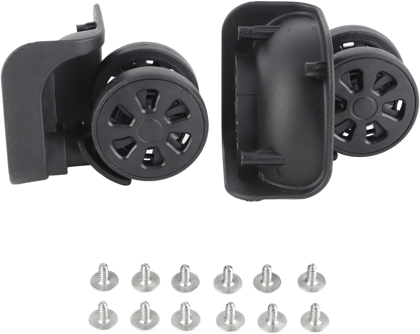 ANKROYU Universal Suitcase Wheels Replacement Set 2 Pack Premium Nylon Swivel Casters with 11 Screws for Luggage Repair Black Durable Travel Accessories image number 3