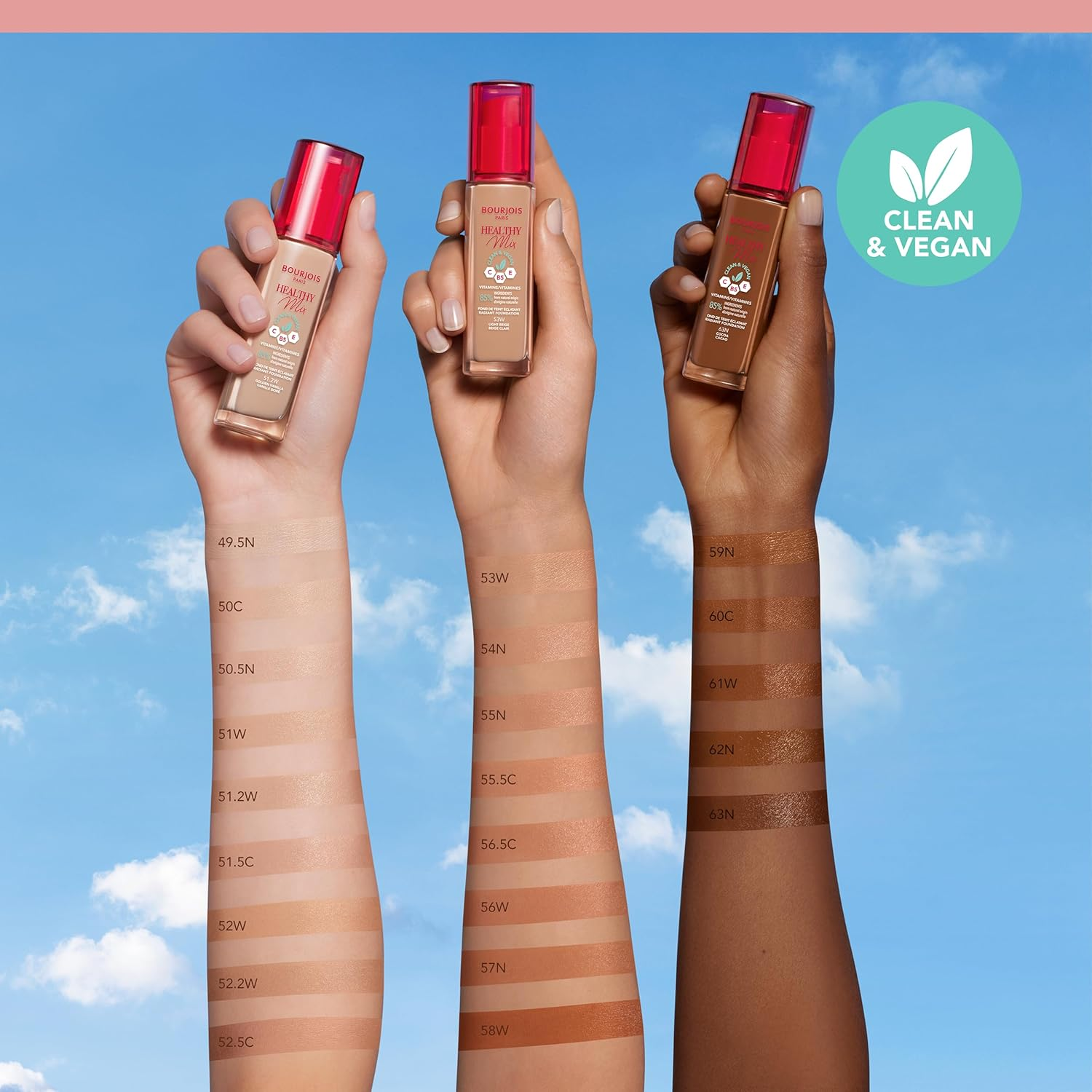 Bourjois Healthy Mix Clean Vegan Foundation No. 50 Rose Ivory