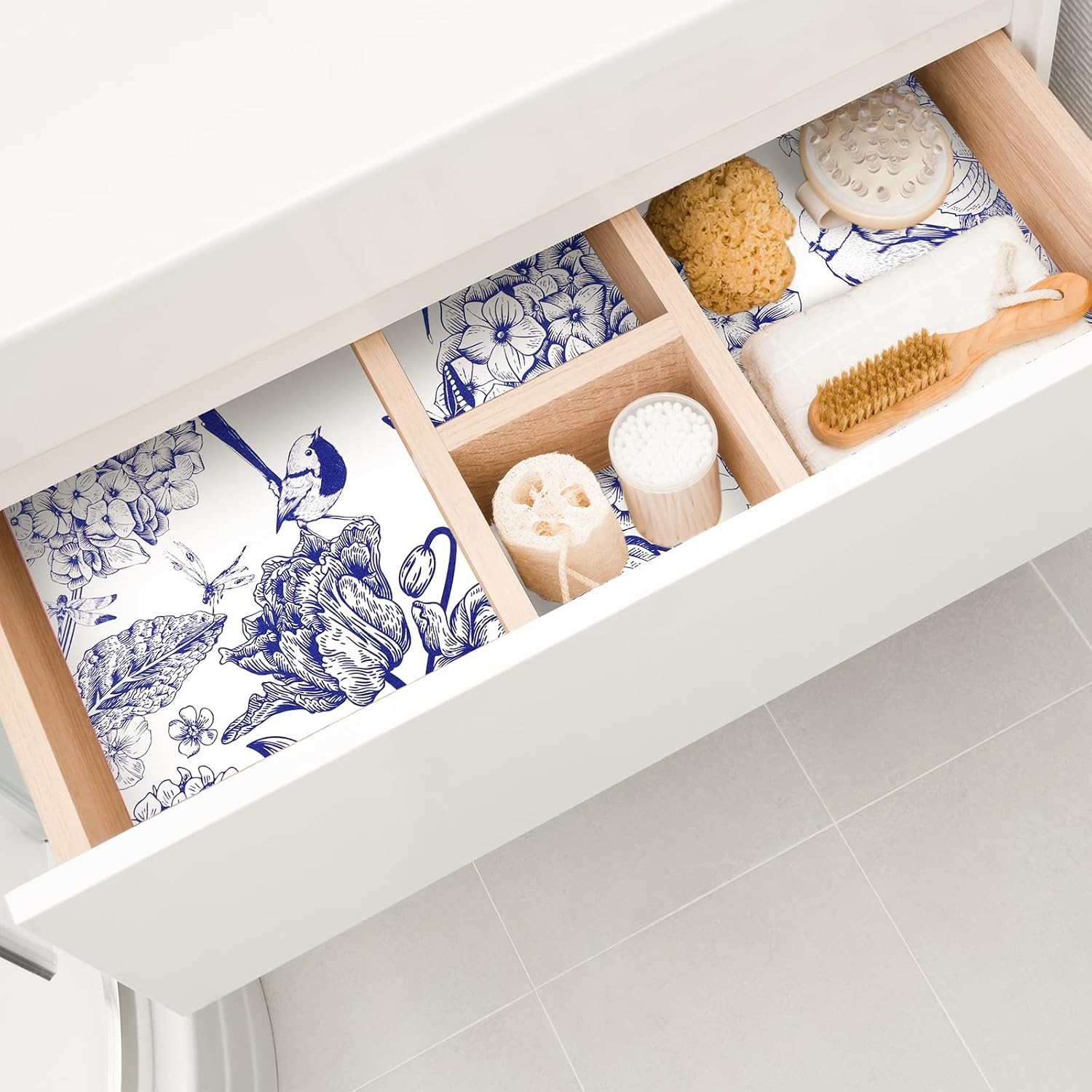 10 Sheets Scented Drawer Liners for Dresser, Non-Adhesive Paper Liner for Home Shelf Closet (Blue Butterfly, Linen) image number 2