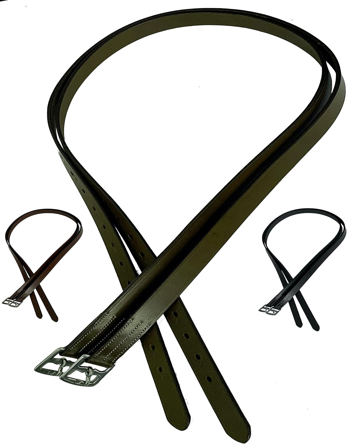Majestic Ally Genuine Leather English Stirrup Leathers, Ideal for Schooling and Daily Use (Pack of 2)