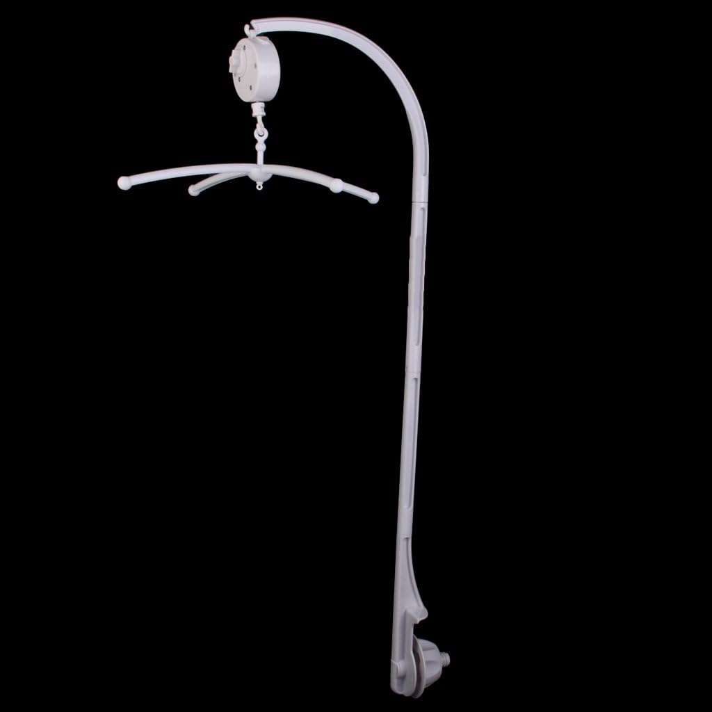 34 Inch Baby Crib Mobile Music Case Holder Arm Bracket Nursery Set, White, Plastic image number 1