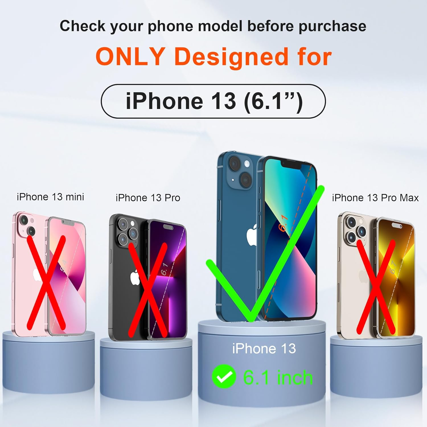 ORETECH Designed for Iphone 13 Case with 2 X Tempered Glass Screen Protector Shockproof Protection Cover Hard PC Silky Soft Touch Full Body Protective Case for Iphone 13 (2021) 6.1'' - Baby Pink image number 5