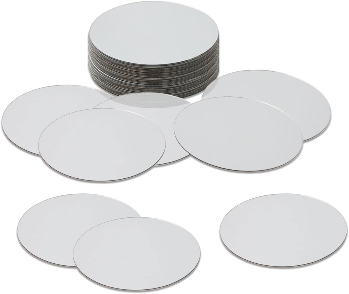 QEEYON 20Pcs Mini Acrylic Mirror Tiles, 3 Inch Self Adhesive round Mirror Stickers Mosaic Tiles, Small Decorative Mosaic Mirror Sheets Circles for DIY Crafts, Wall Decor, Jewelry Making image number 5