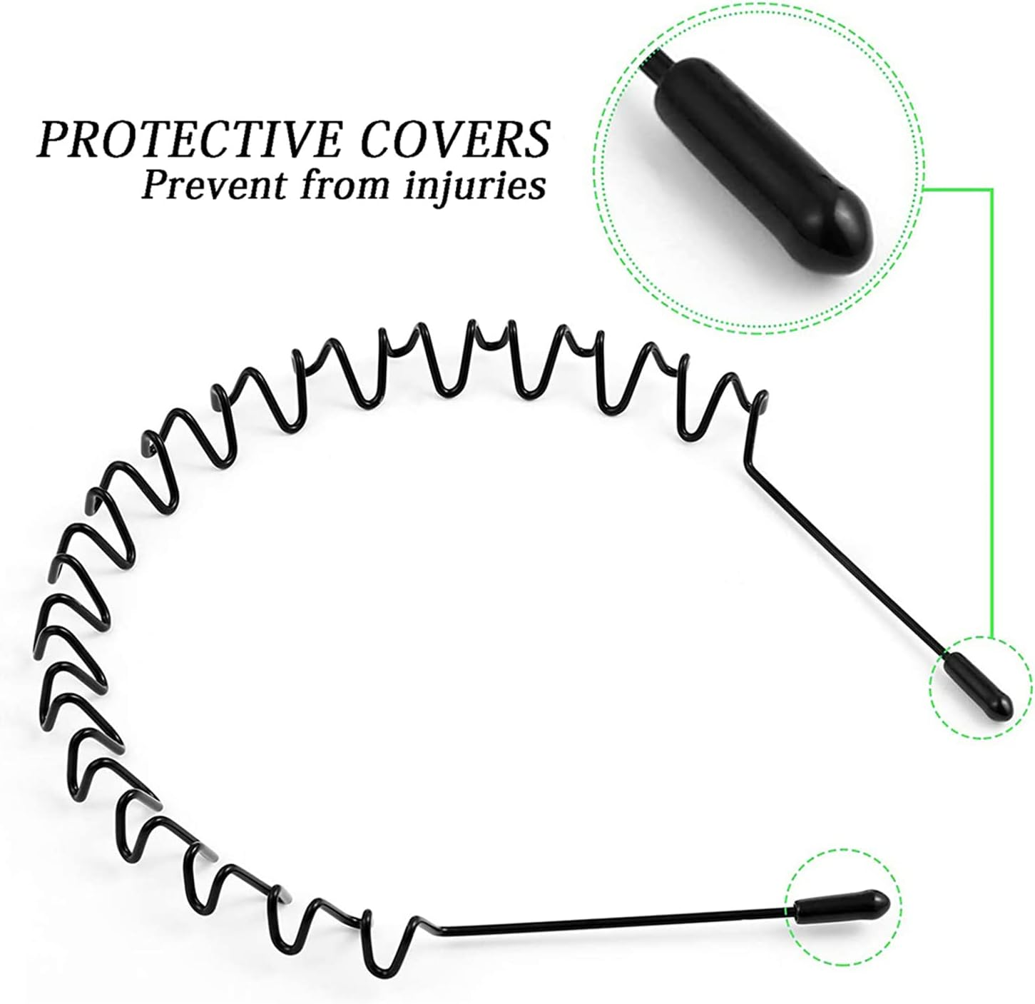 Hair Band, Metal Hair Bands for Men Women, Black Wavy Hair Bands, Spring Outdoor Sports Headbands, Unisex Hair Bands Accessories, Simple Elastic Headwear image number 4