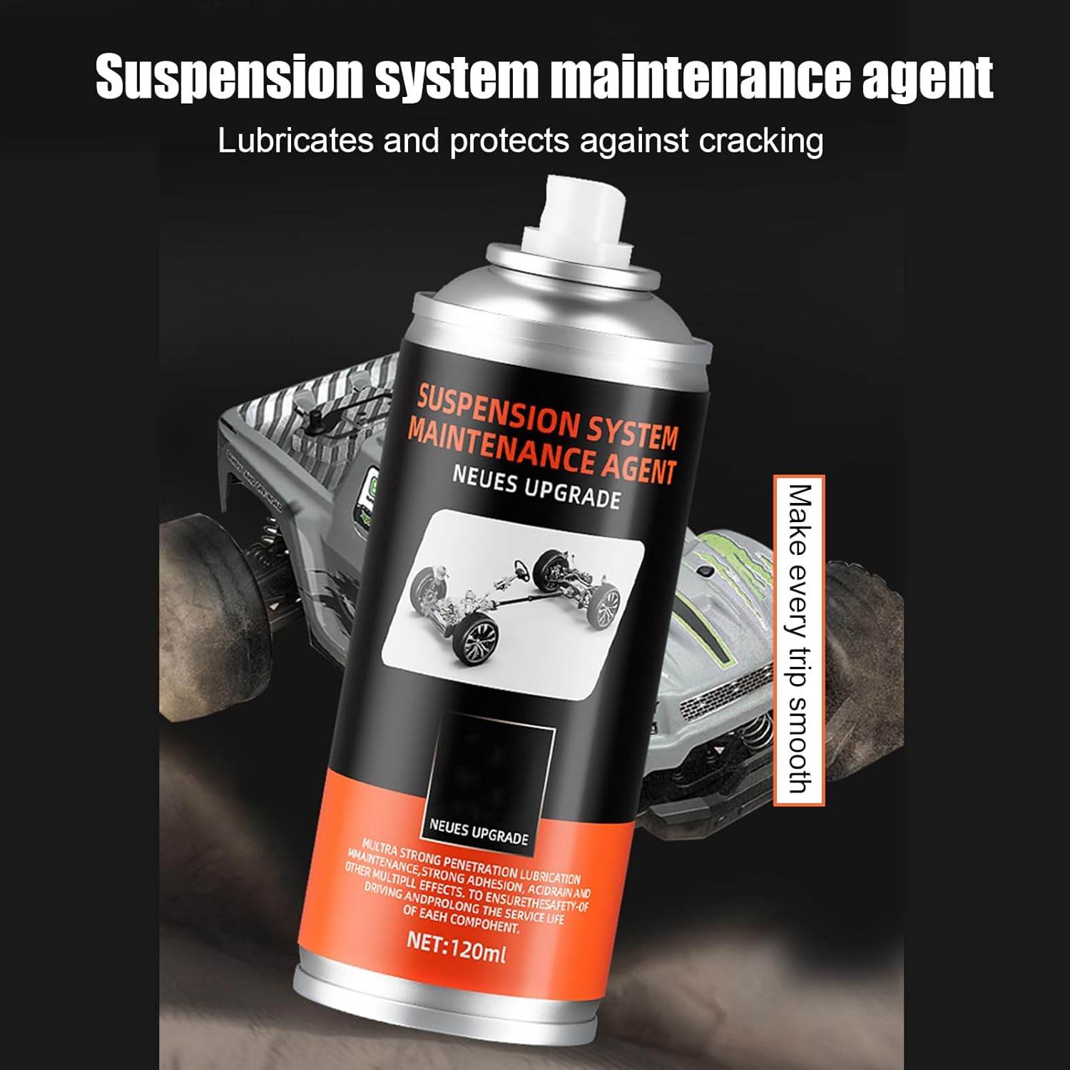 Chassis Grease - 120ML Drivetrain Maintenance Lube | Suspension System Bushing Lubricant Spray,For Suspension System Trailer Transmission Shock Absorber Bushing image number 3