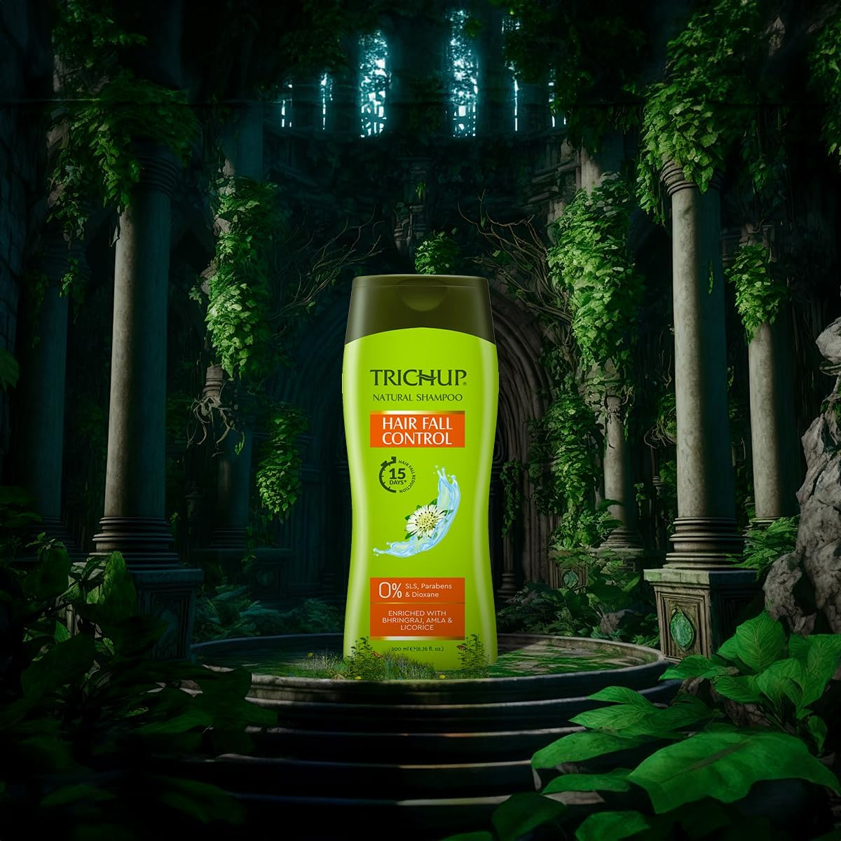 Trichup Hair Fall Control Herbal Hair Shampoo (200 Ml X 4) (Pack of 4)