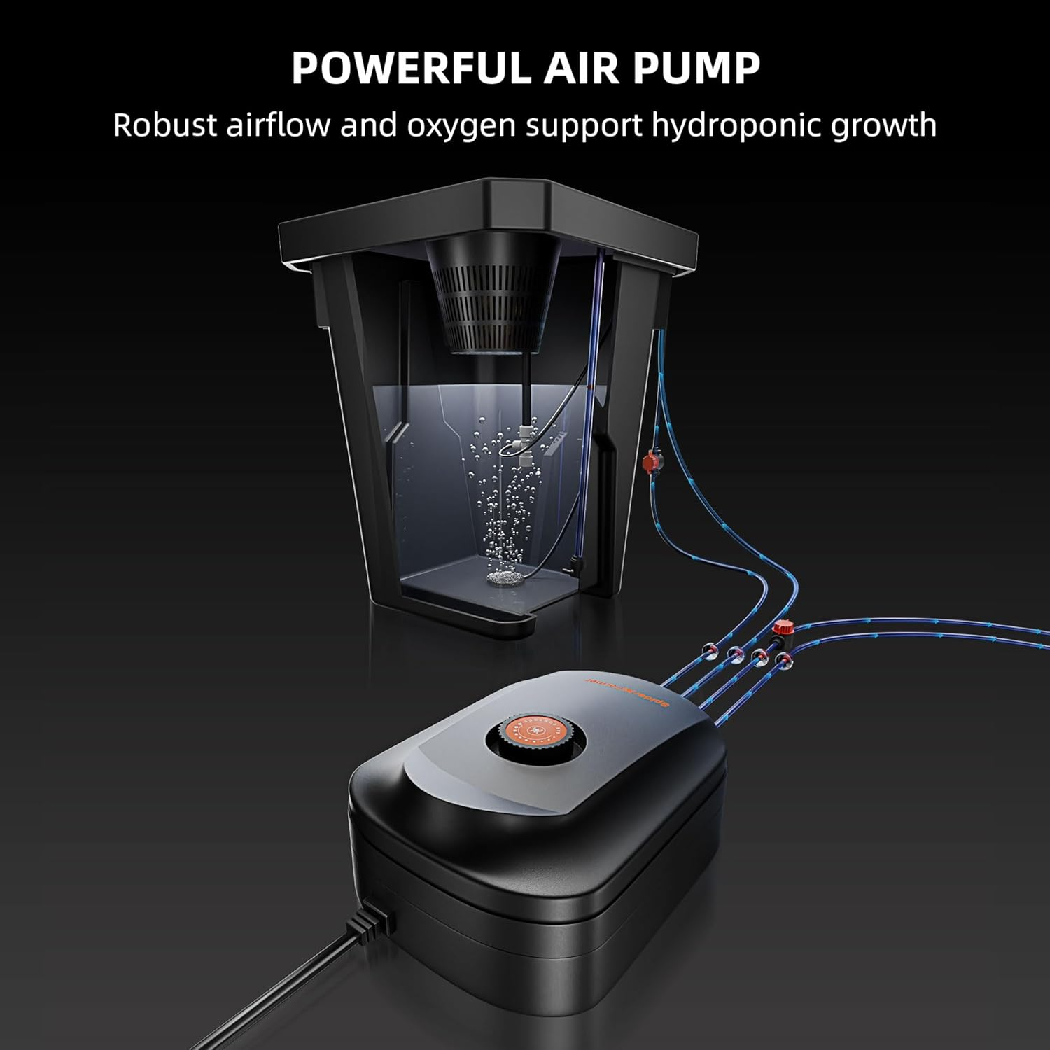 Spider Farmer DWC Hydroponics Grow System with 7-Gallon Deep Water Culture, New Triangular Cover Design, Recirculating Drip Garden System with Top Drip Kit, 8W Air Pump, 2 Buckets image number 6