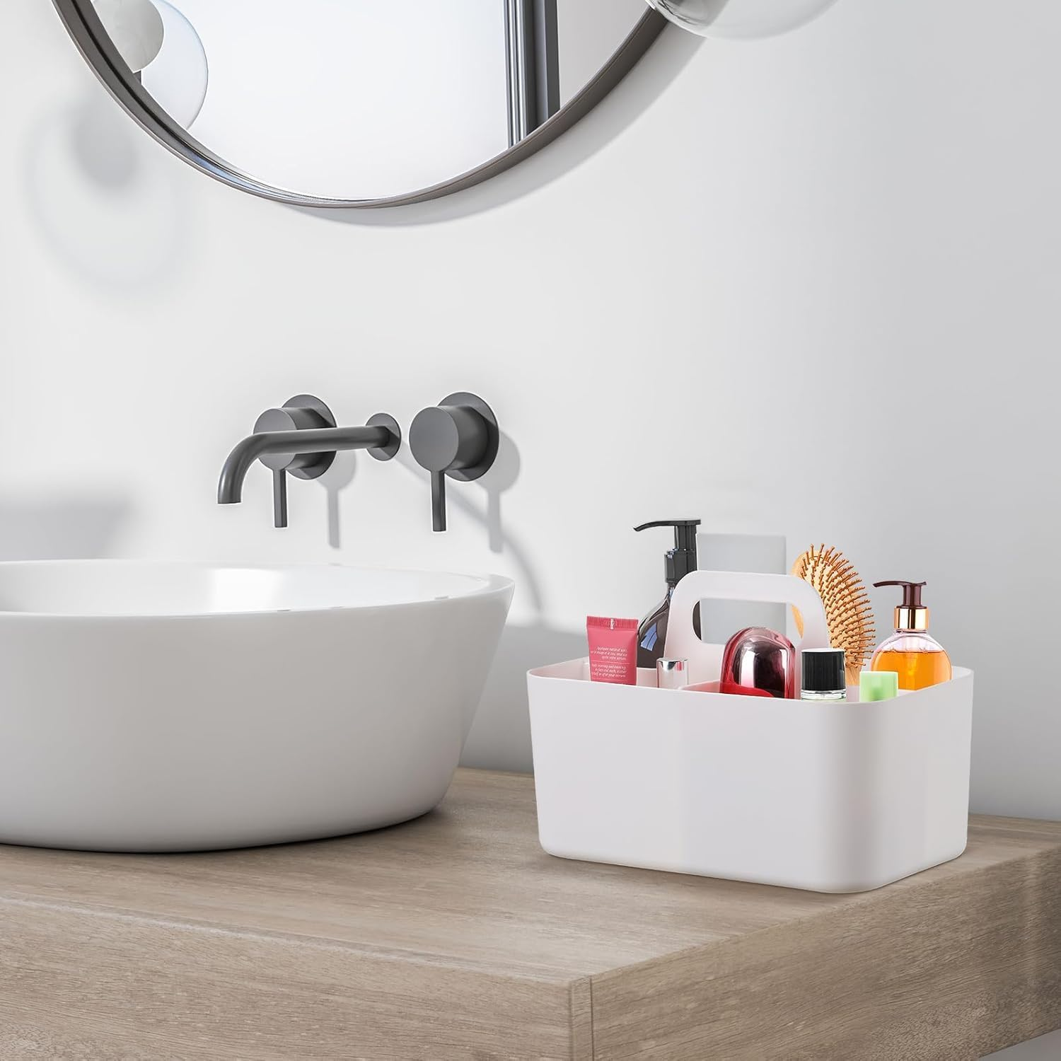 Stackable Multipurpose Organizer Caddy - Storage for Dog Grooming Supplies, Desk Accessories, Pens & Pencils, Bathroom & Dorm Room Essentials with Adjustable Compartments image number 5